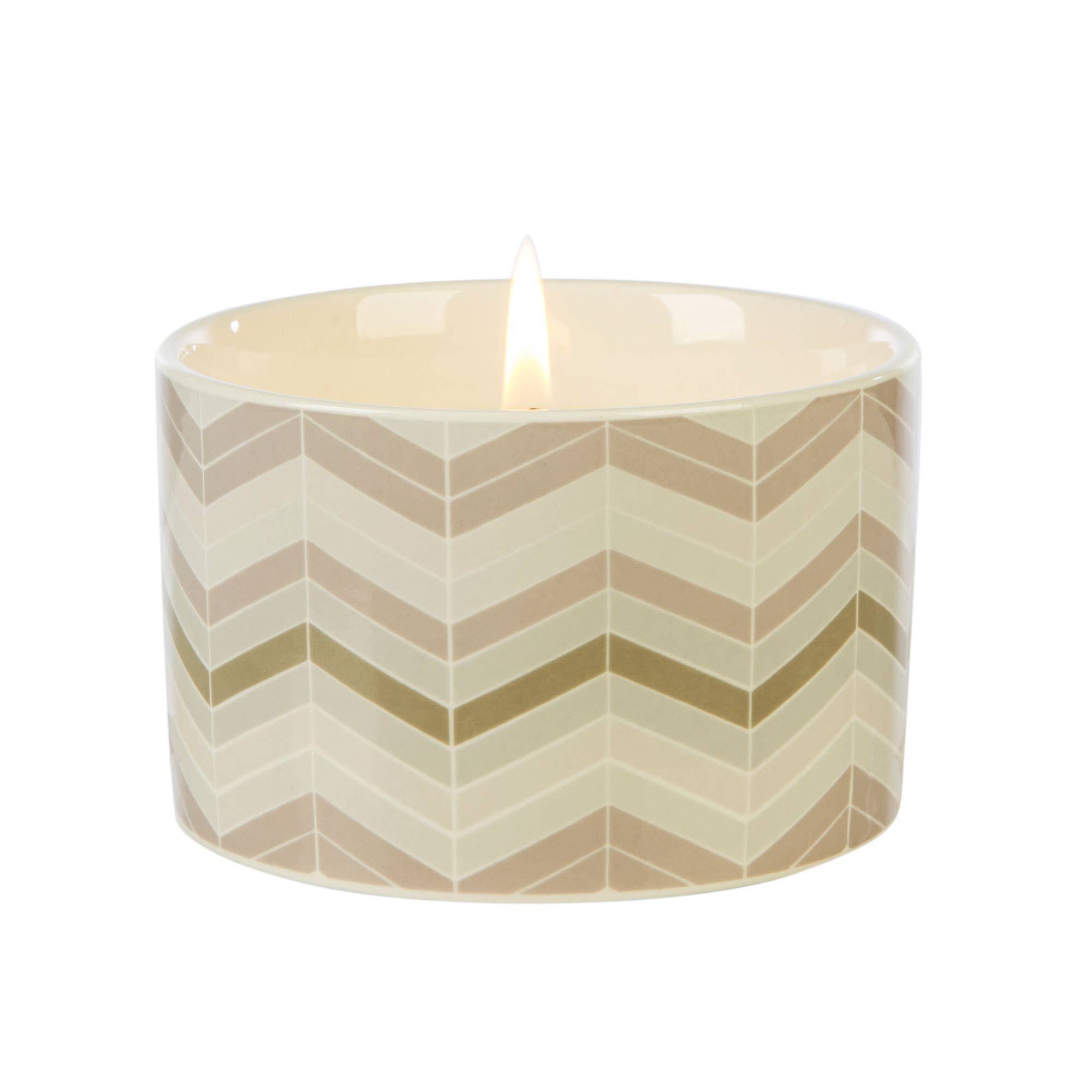 Fired Earth Darjeeling & Damask Rose Ceramic Candle
