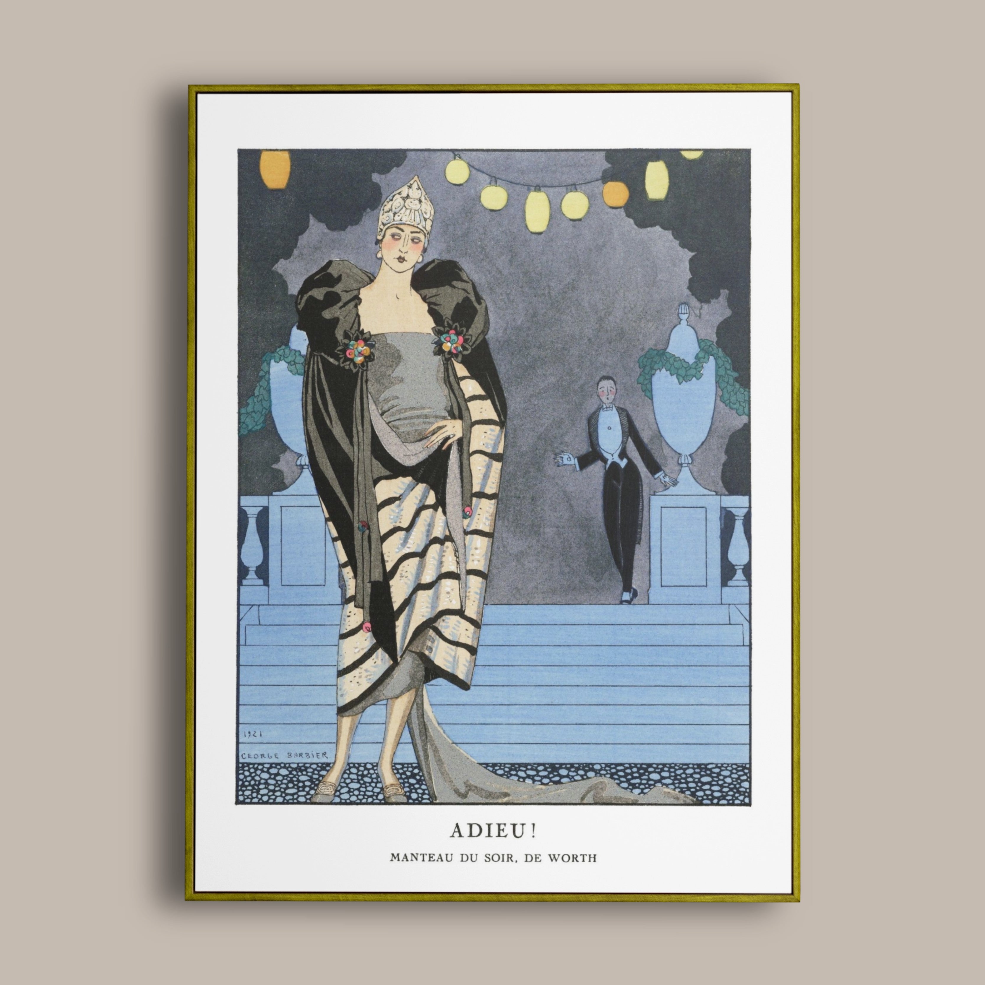 adieu! vintage print - 1920s wall art- art deco print