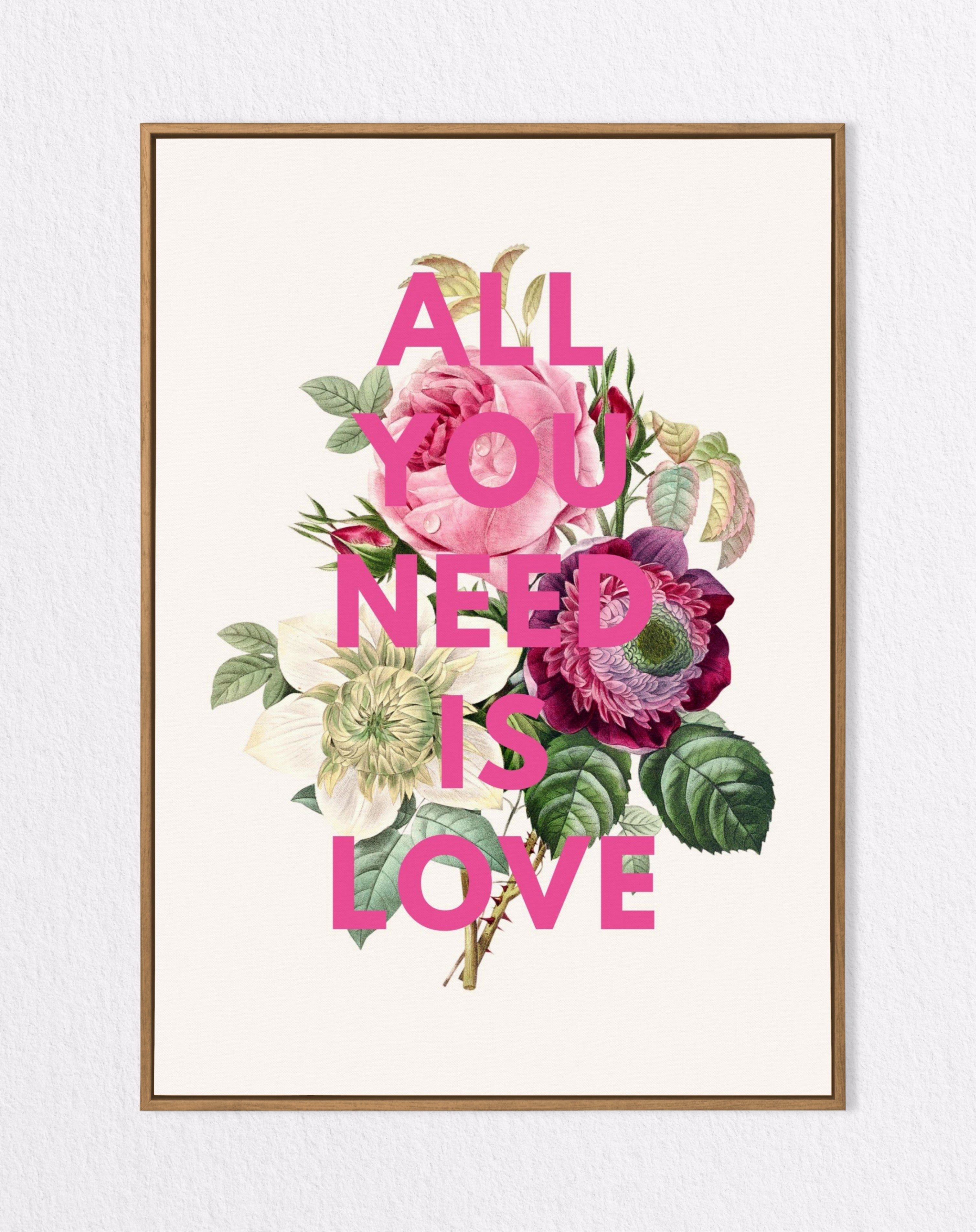 floral print - all you need is love - wedding gift print