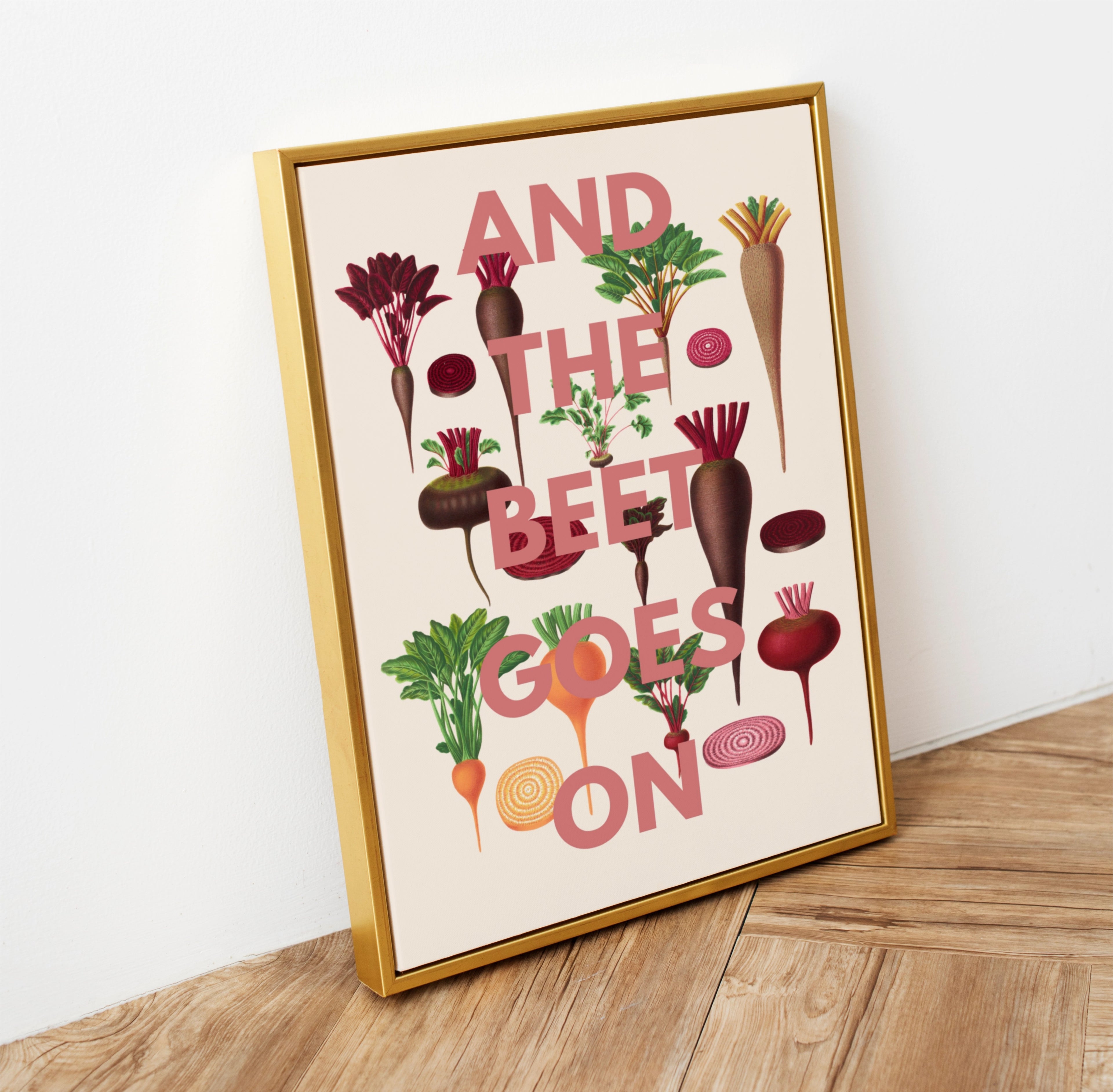 vintage vegetables with the words and the beet goes on
