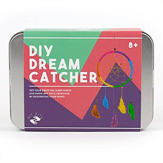 DIY Dream Catcher kit packaging with colorful design on a white background