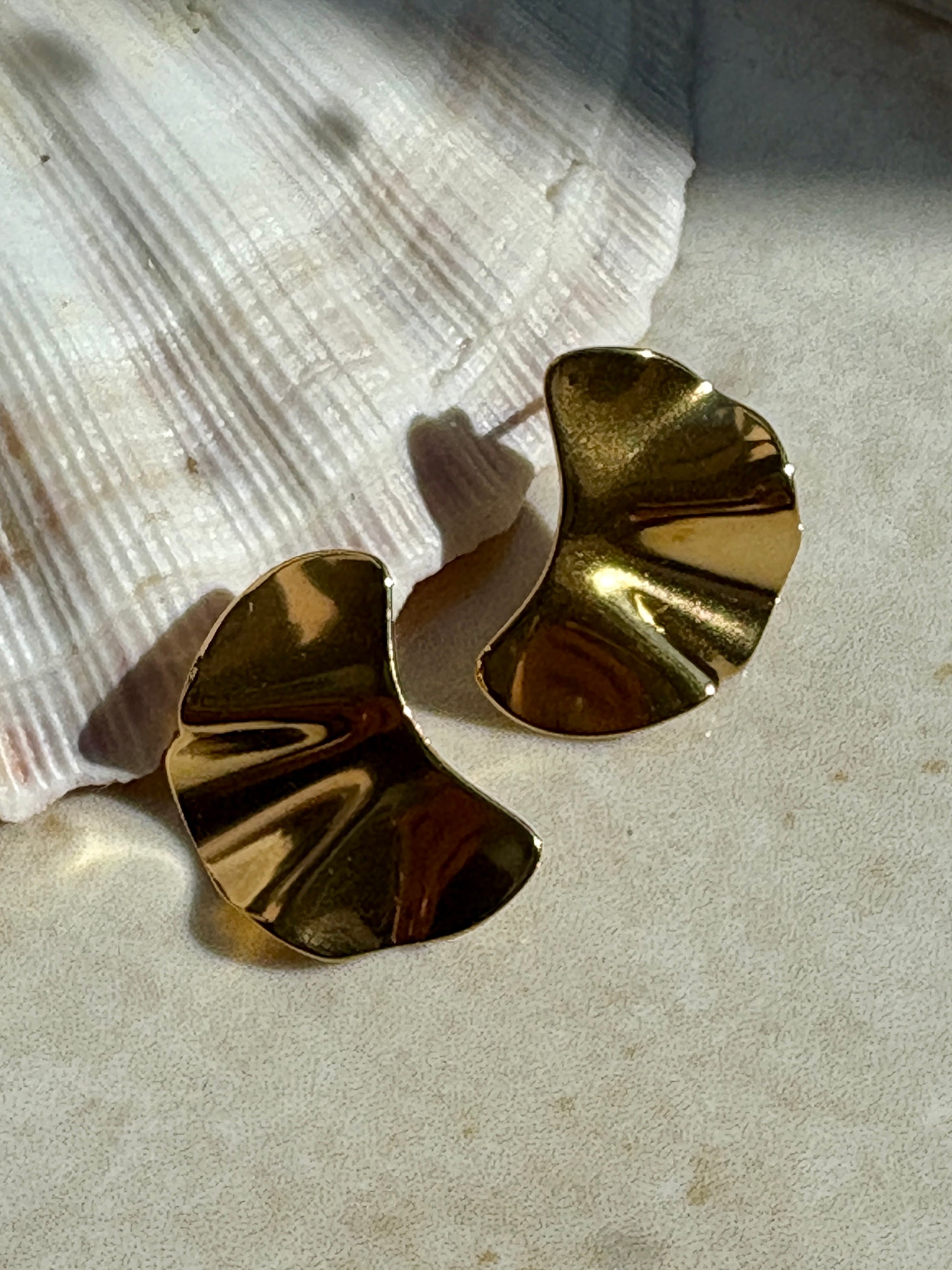 Gold Fan Earrings