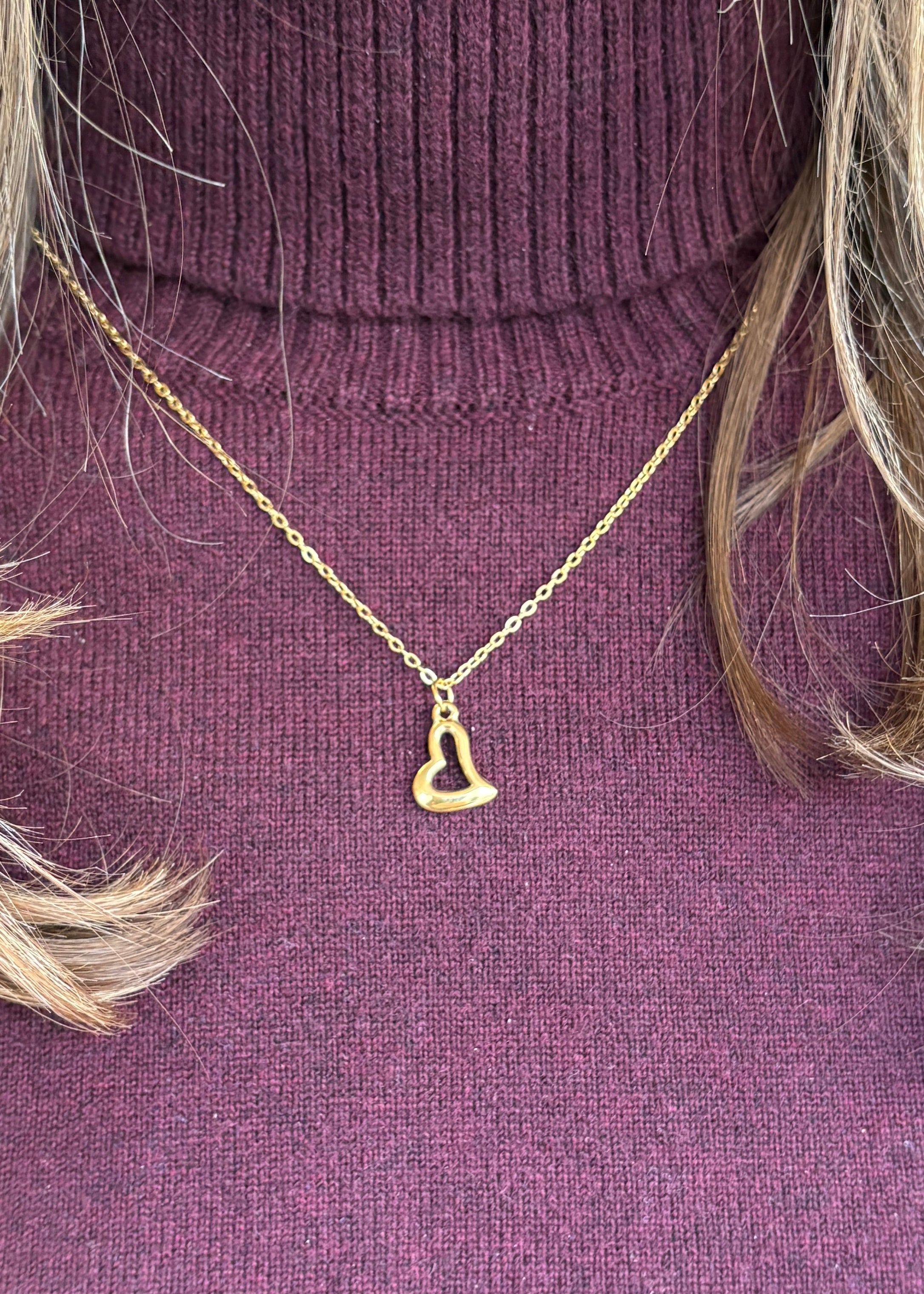 Tilted Heart Pendant Necklace