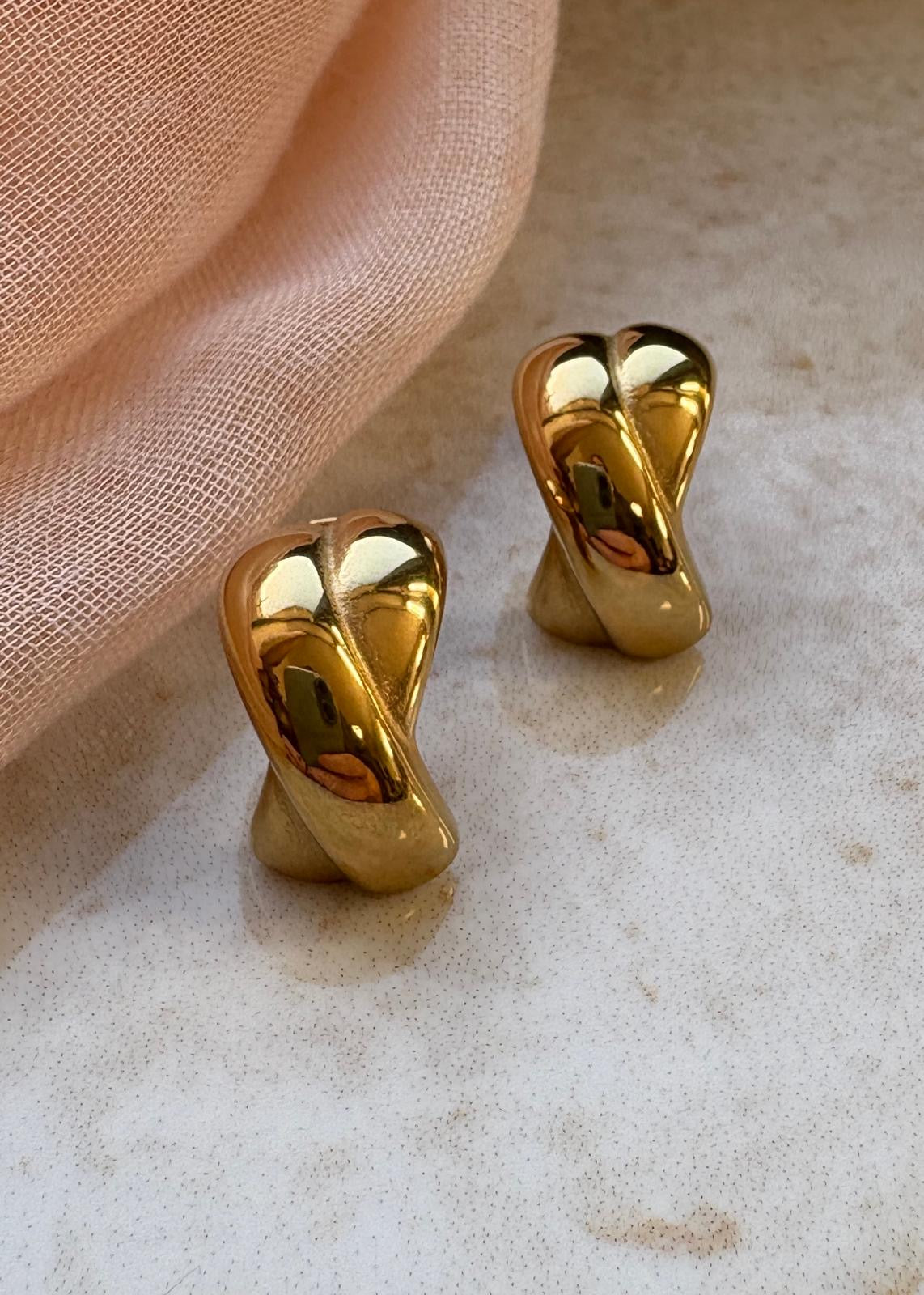 gold played waterproof tarnish free earrings kiss style