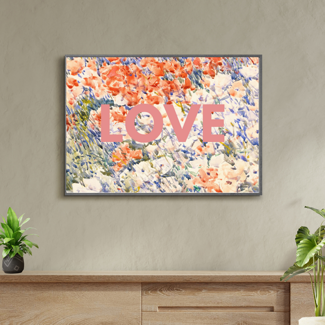 love wall print - floral wall print