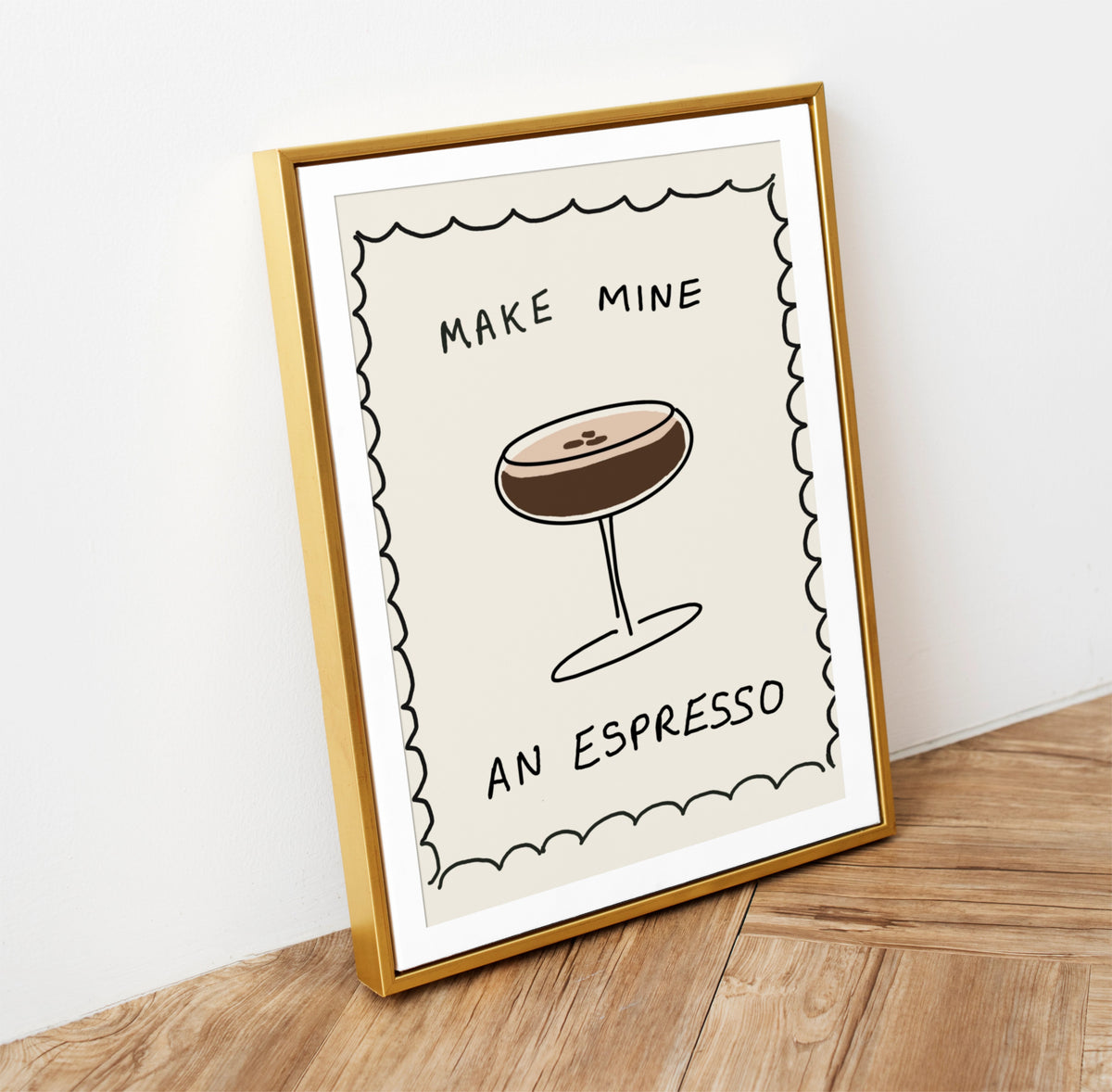 Bar area print, espresso glass print, gift for cocktail lover