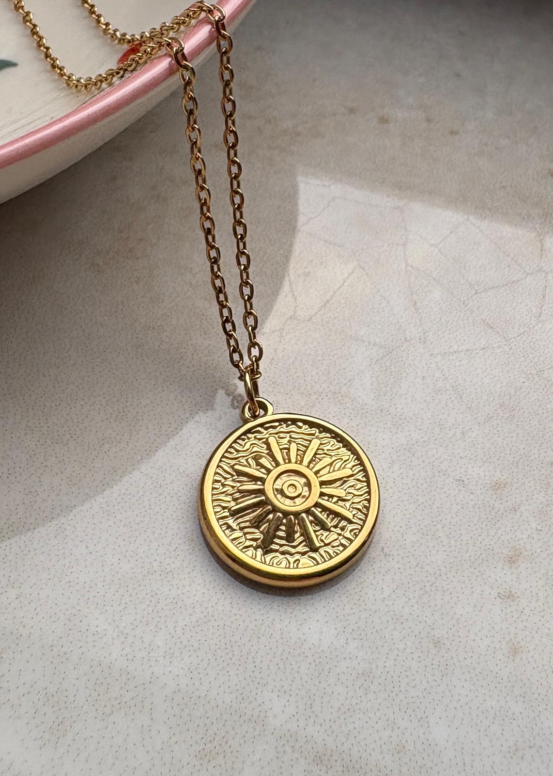 Sun Burst Pendant Necklace