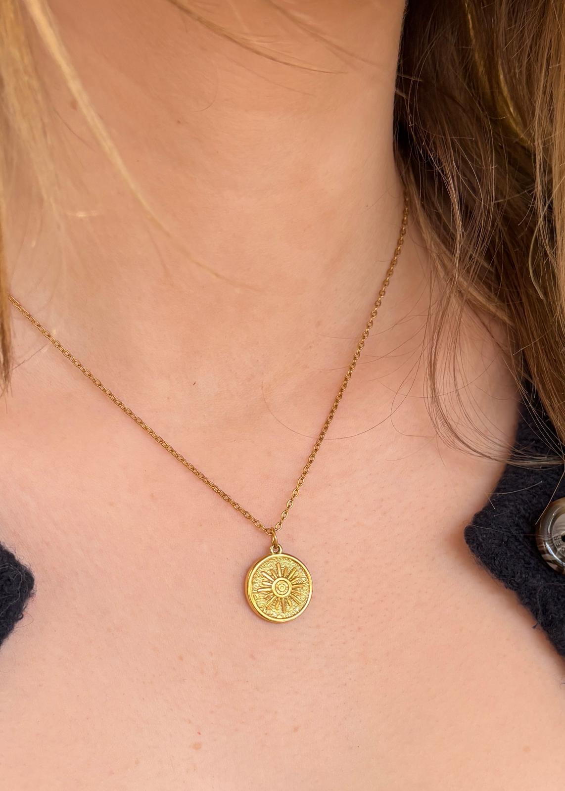 Sun Burst Pendant Necklace