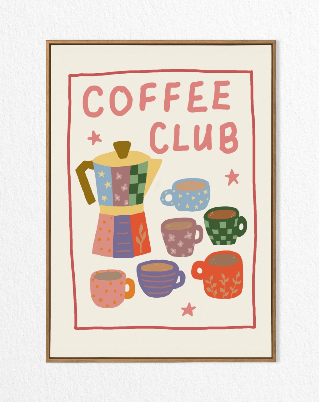 Coffee Club – Colourful Hand-Drawn Coffee Print