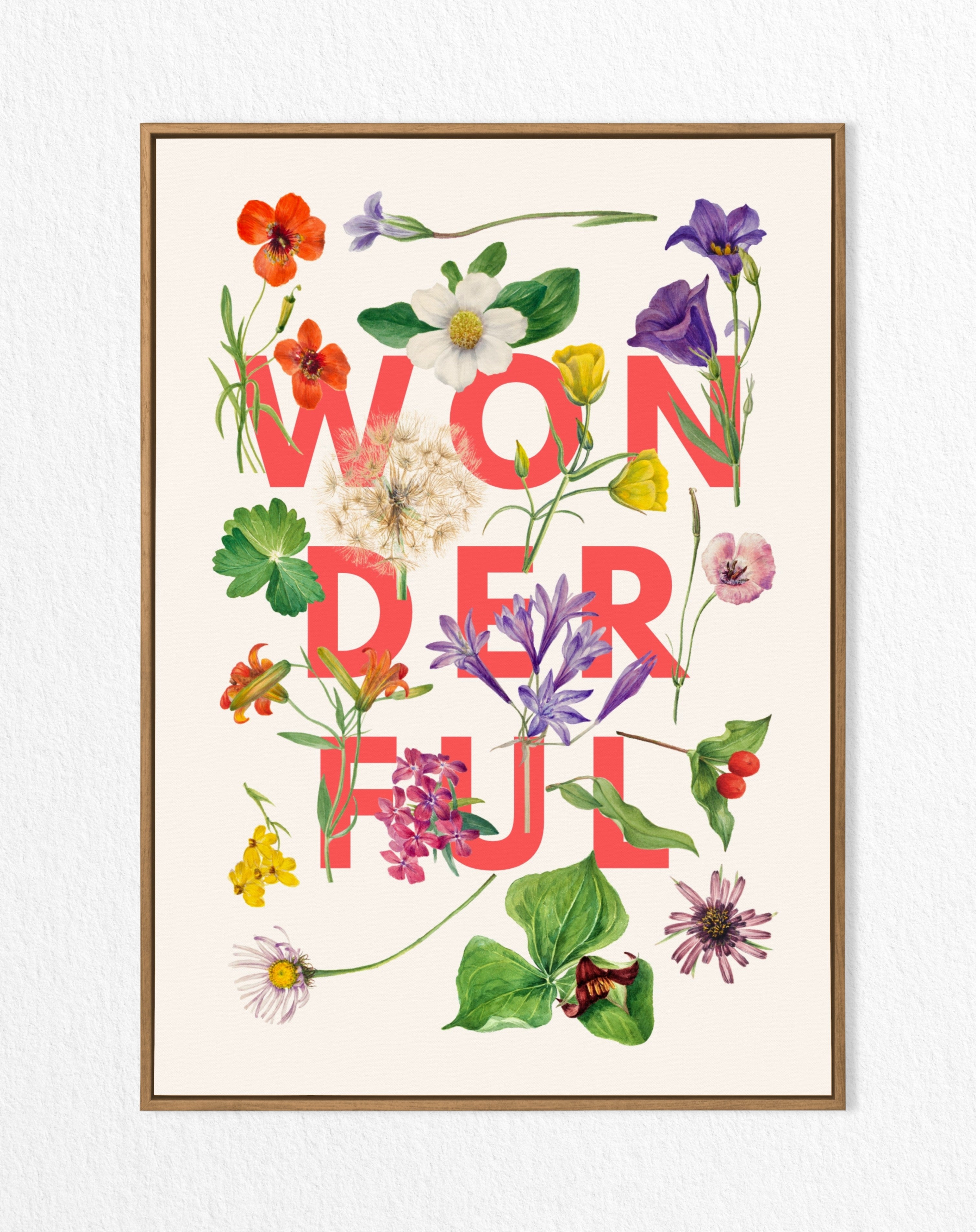 Wonderful – Vintage Floral Artwork with Bold Typography