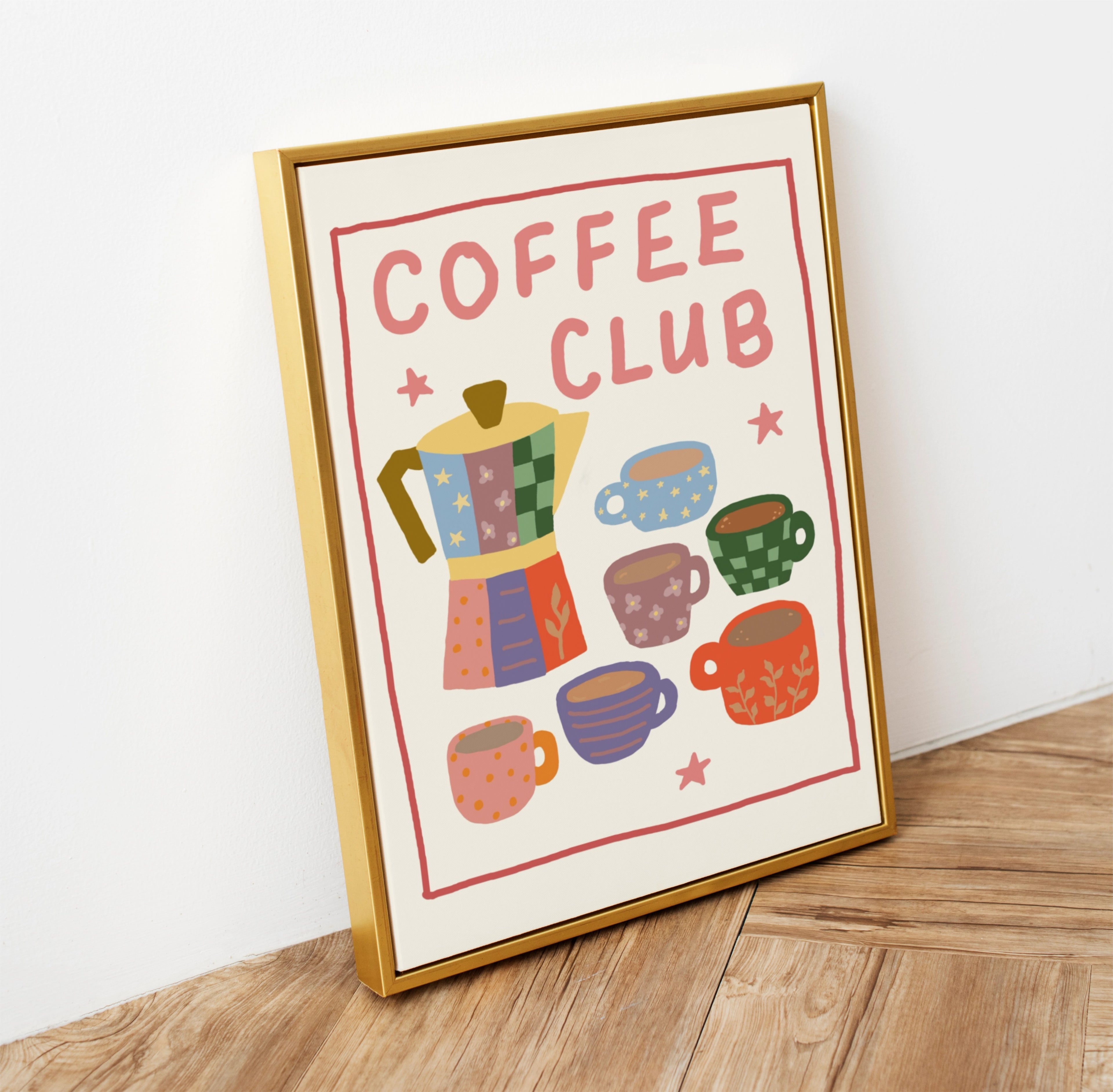 Coffee Club – Colourful Hand-Drawn Coffee Print