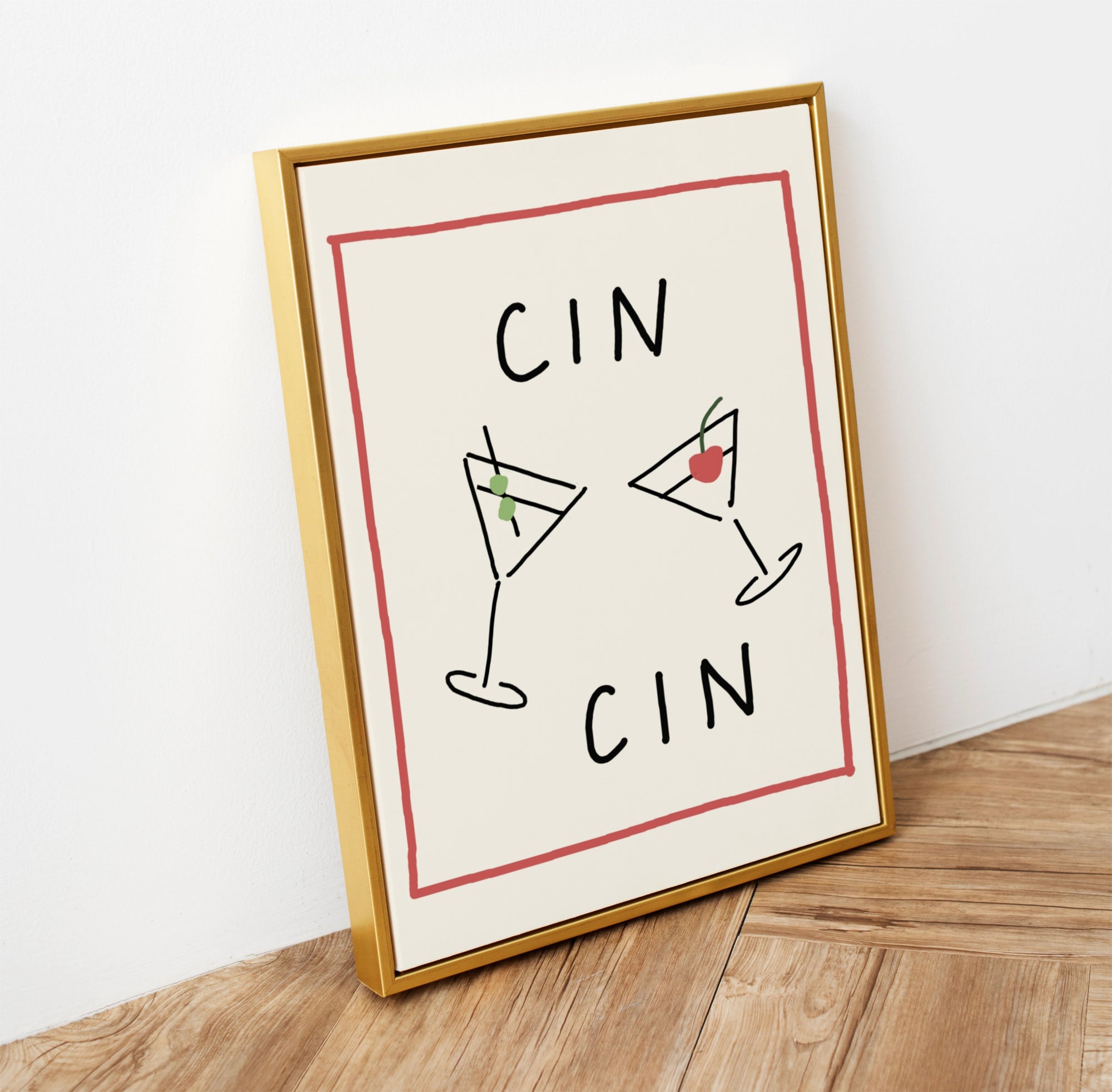 Cin Cin – Hand-Drawn Cocktail Illustration Print