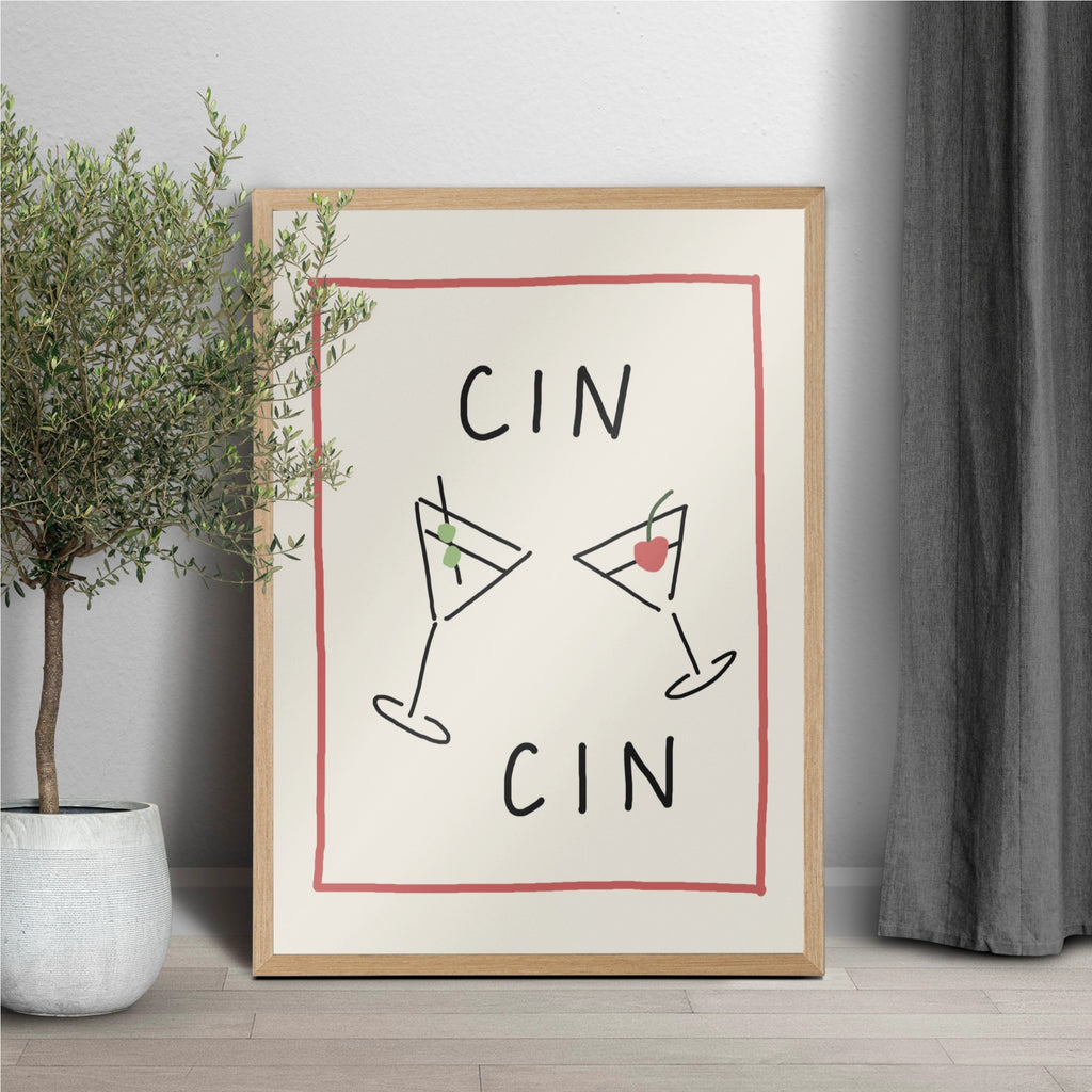 Cin Cin – Hand-Drawn Cocktail Illustration Print