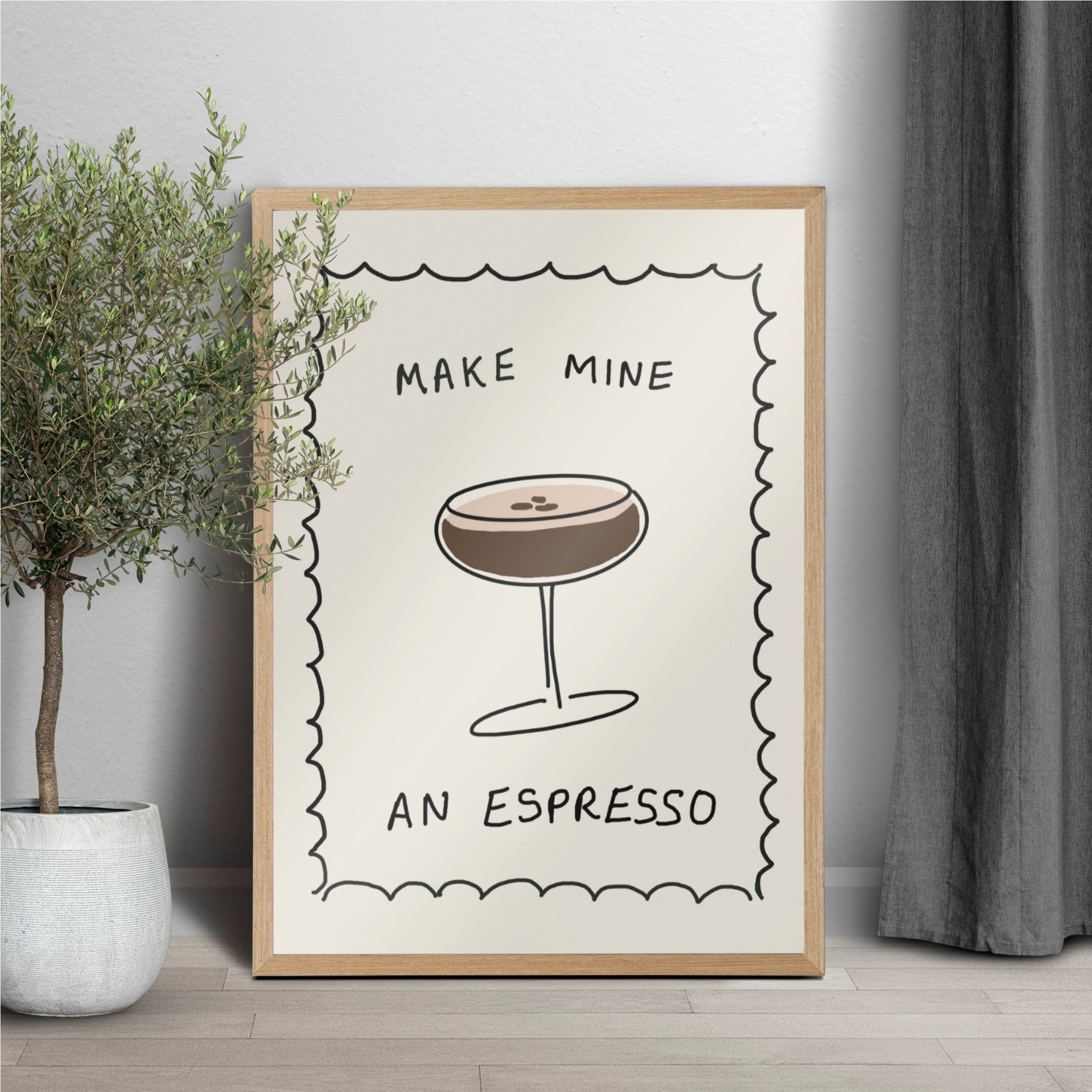 Make Mine an Espresso – Hand-Drawn Espresso Martini Cocktail Print