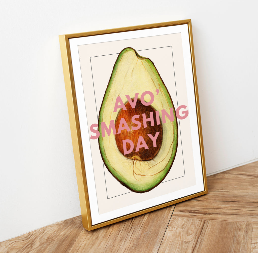 Avo Smashin' Day Vintage Avocado Print