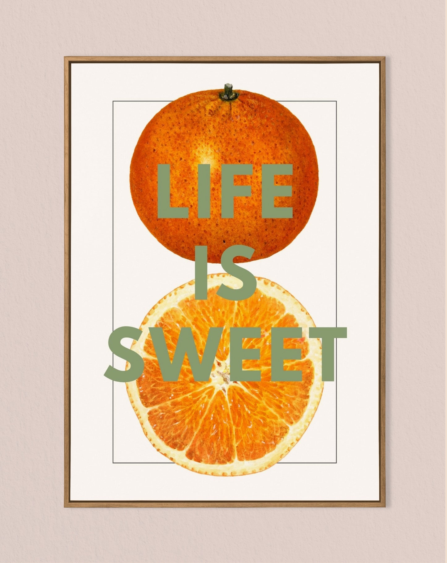 'Life is Sweet' Vintage Orange Print