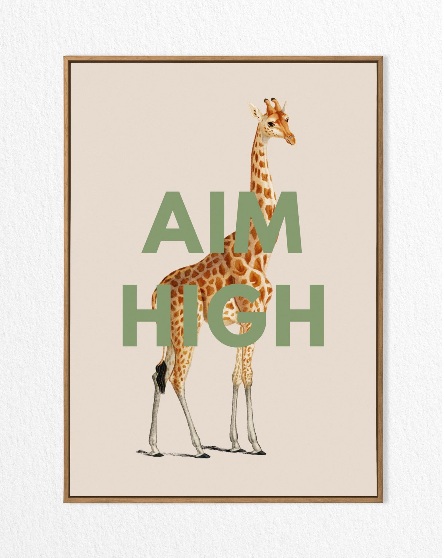 'Aim High' Vintage Giraffe Illustration Print