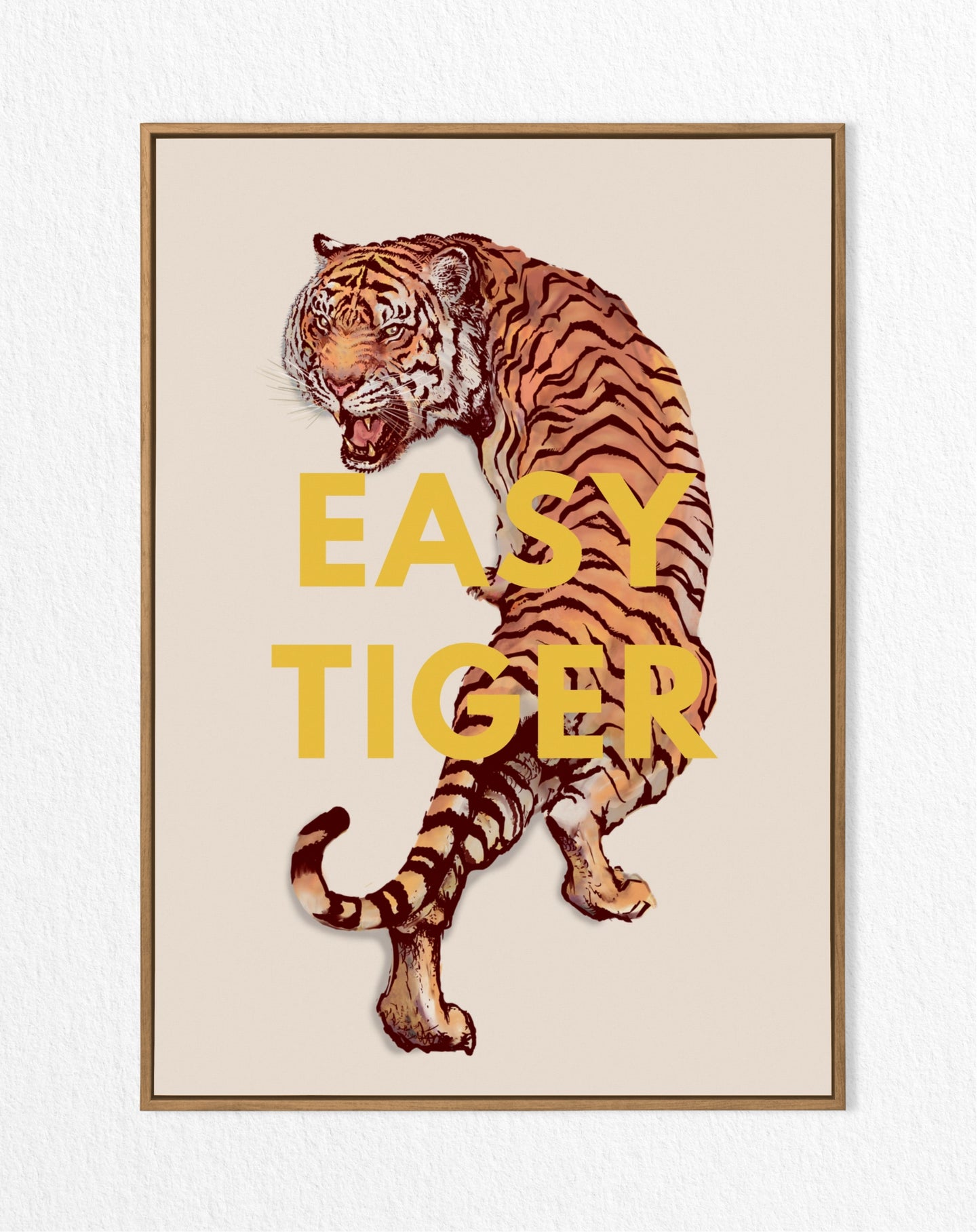 'Easy Tiger' Vintage Tiger Illustration Print