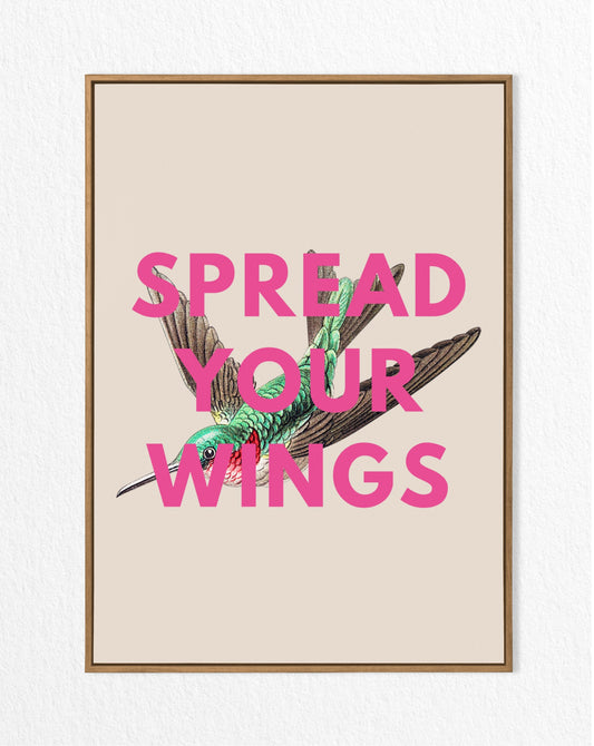 'Spread Your Wings' Vintage Hummingbird Illustration Print