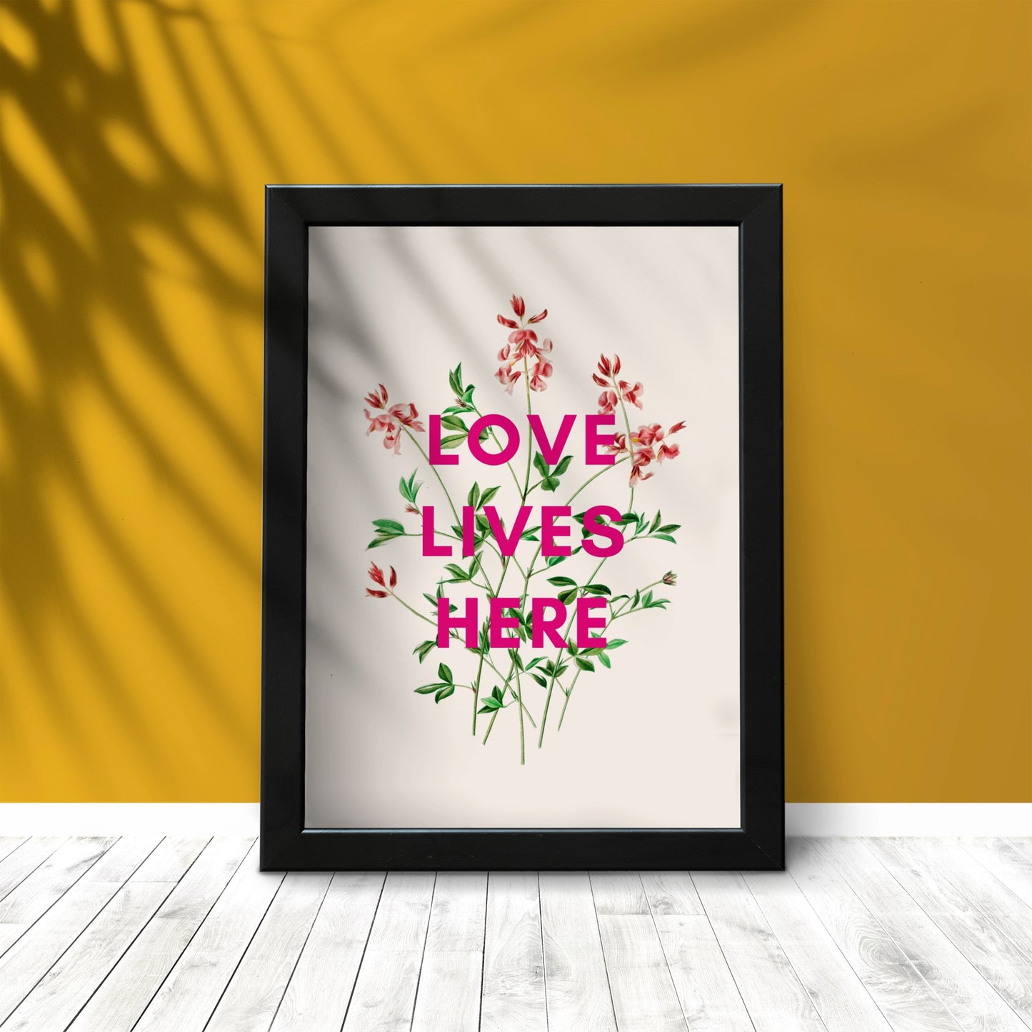 'Love Lives Here' Vintage Floral Print