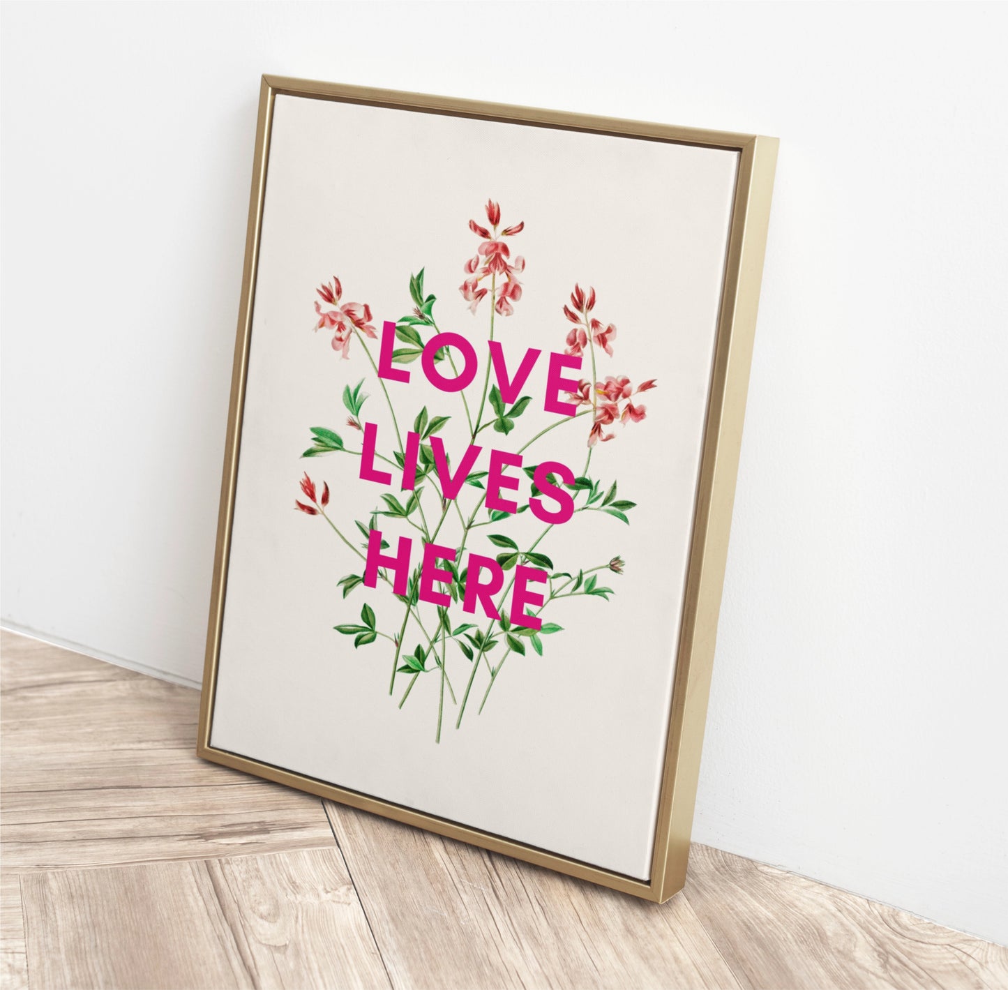 'Love Lives Here' Vintage Floral Print