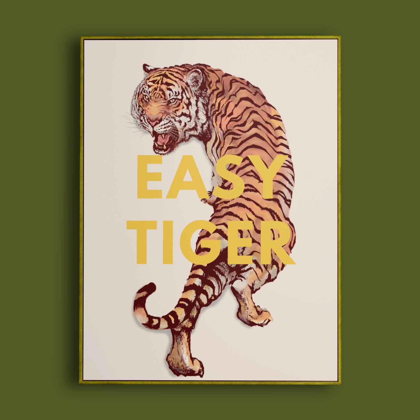 'Easy Tiger' Vintage Tiger Illustration Print