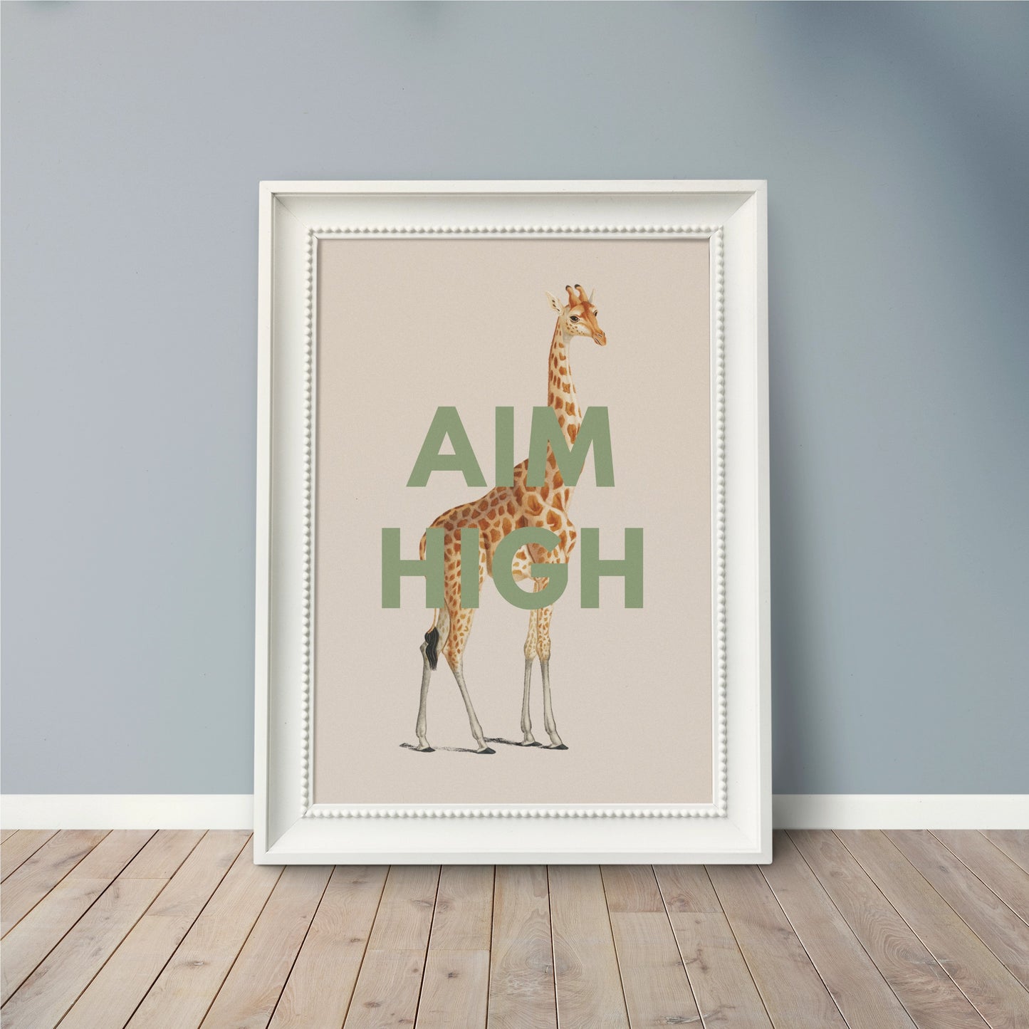 'Aim High' Vintage Giraffe Illustration Print