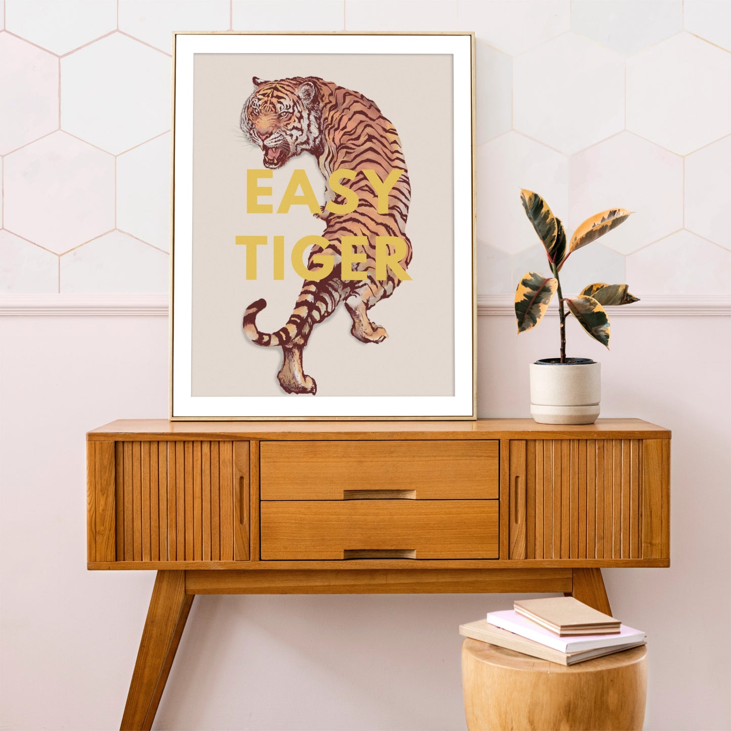 'Easy Tiger' Vintage Tiger Illustration Print