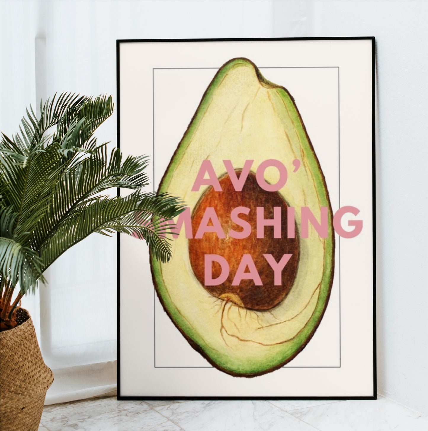 'Avo Smashing Day' Vintage Avocado Illustration Print