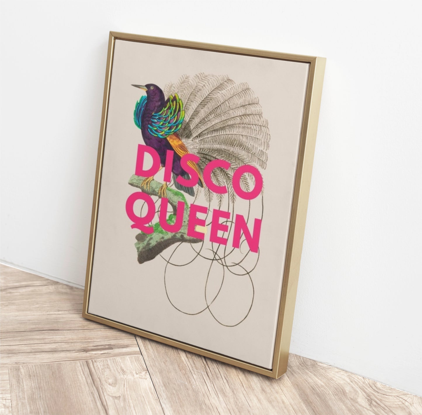 'Disco Queen' Vintage Bird Illustration Print