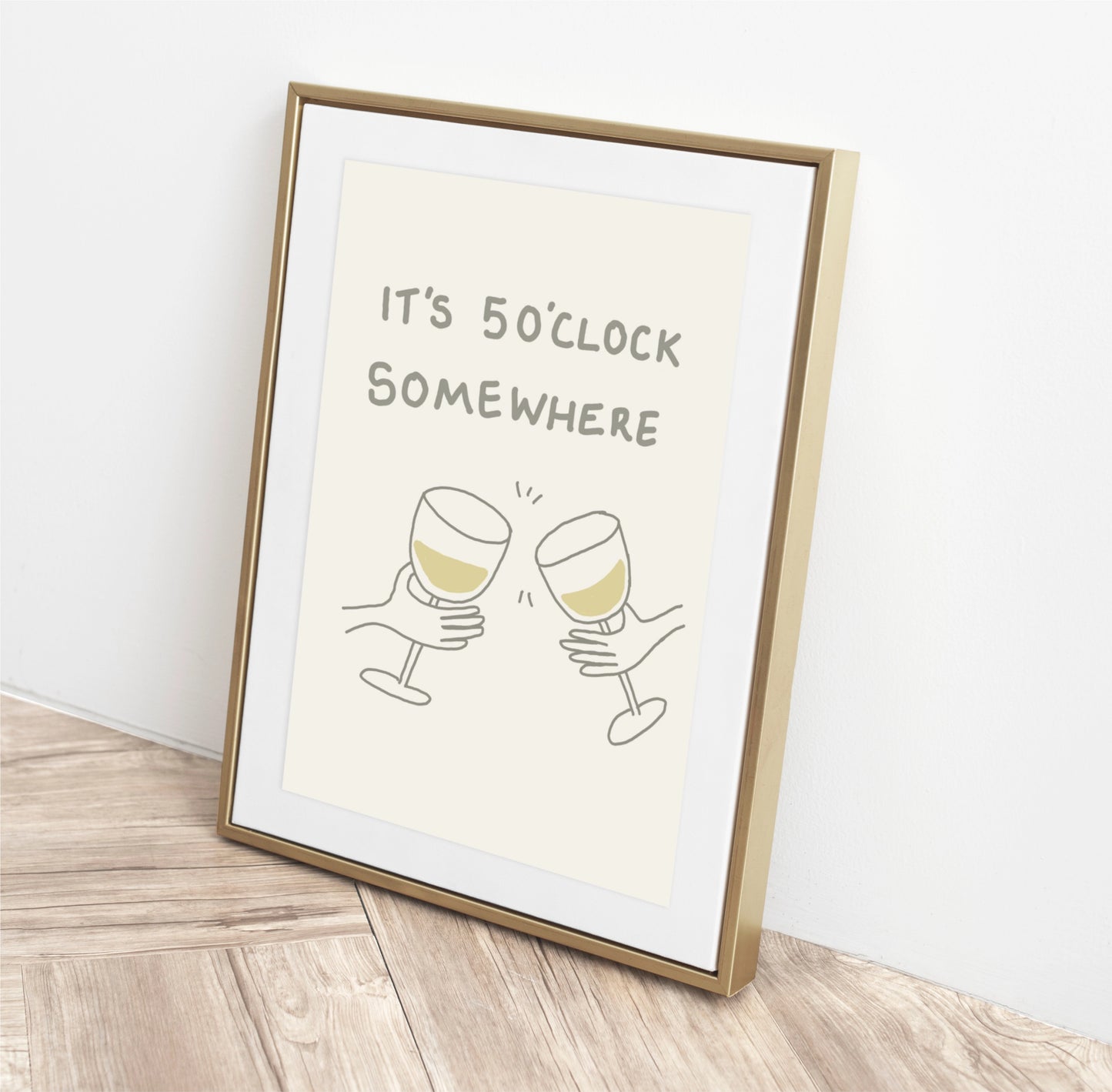 It's 5 o'clock Somewhere Wine Print