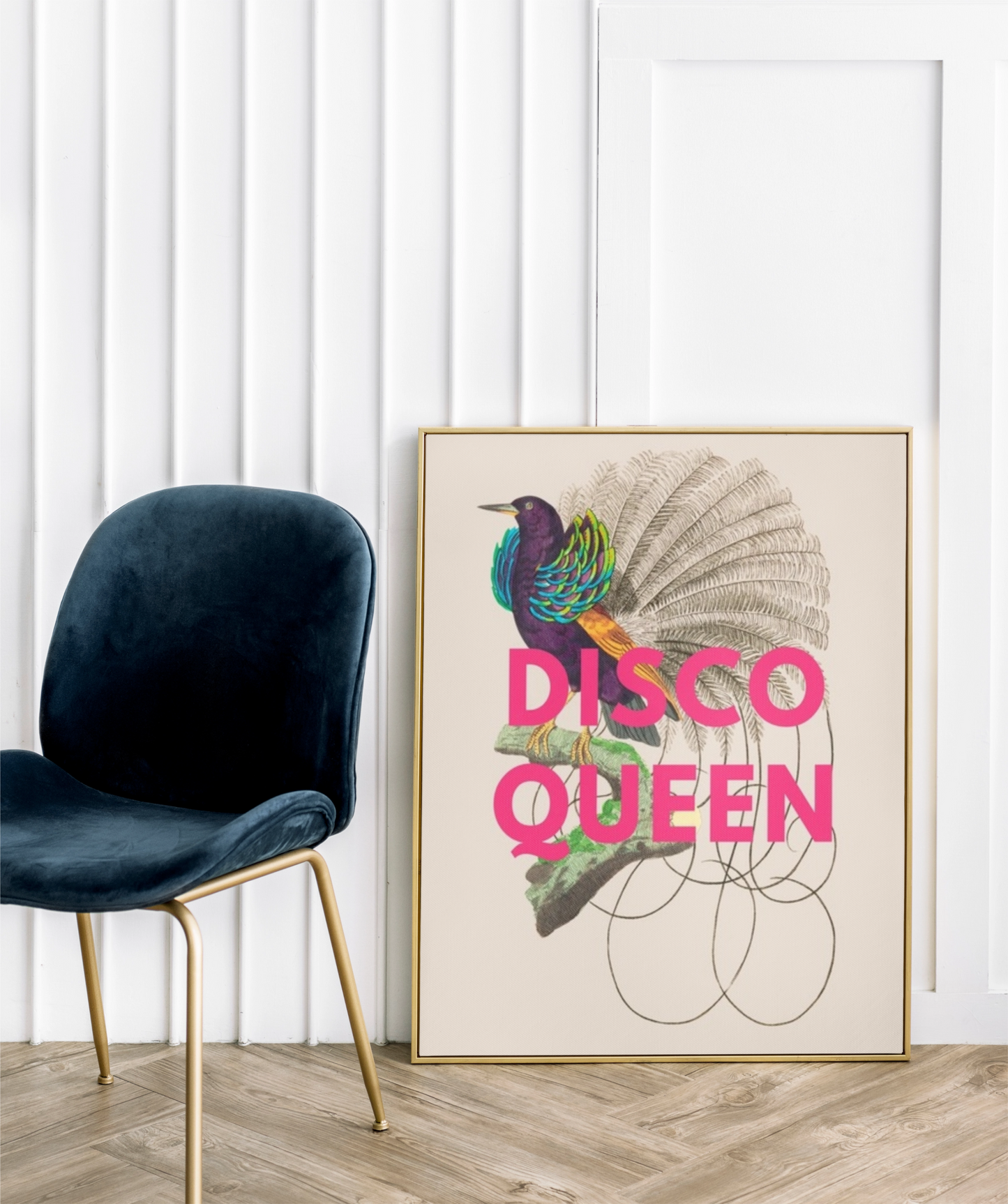 'Disco Queen' Vintage Bird Illustration Print