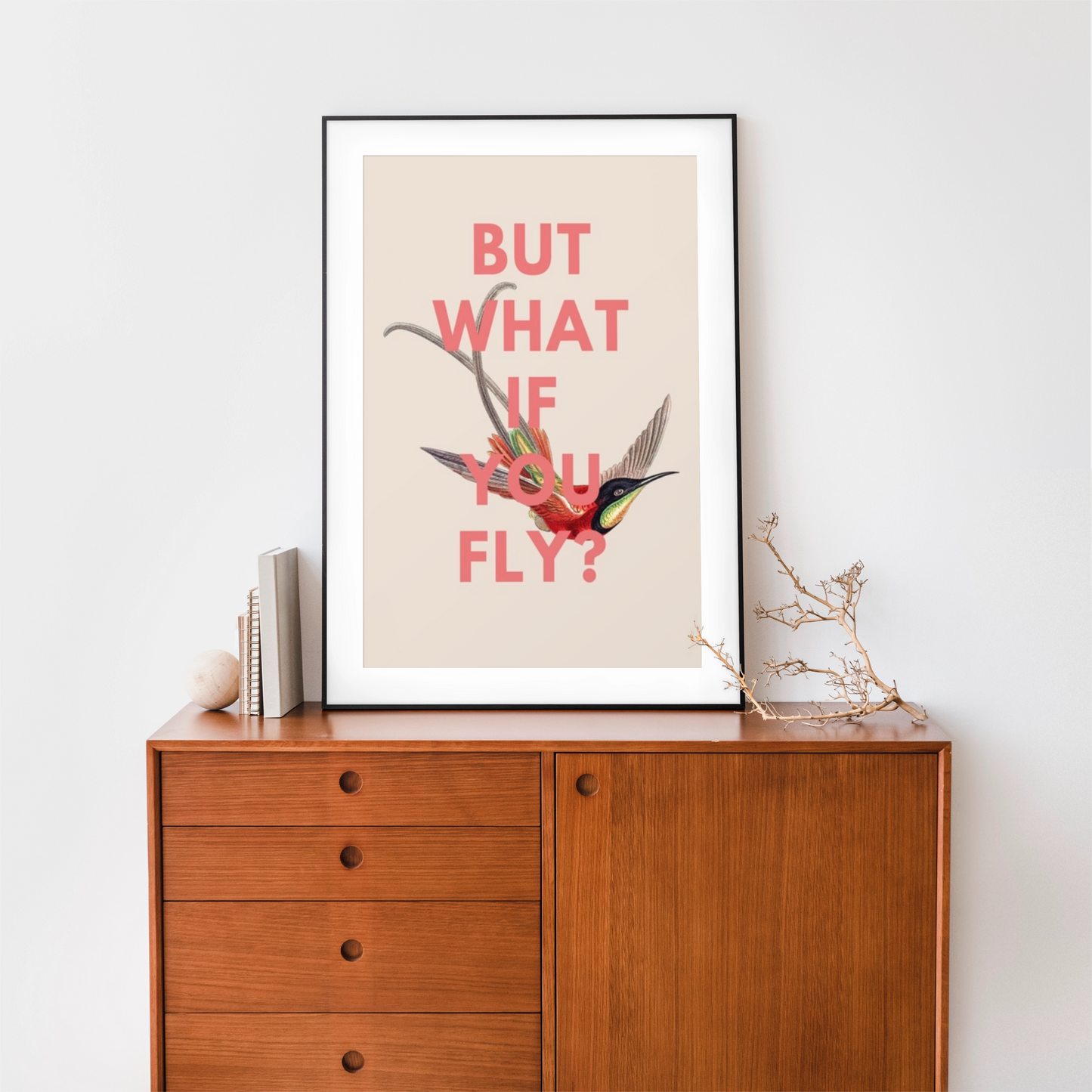 'But What If You Fly' Vintage Hummingbird Illustration Print