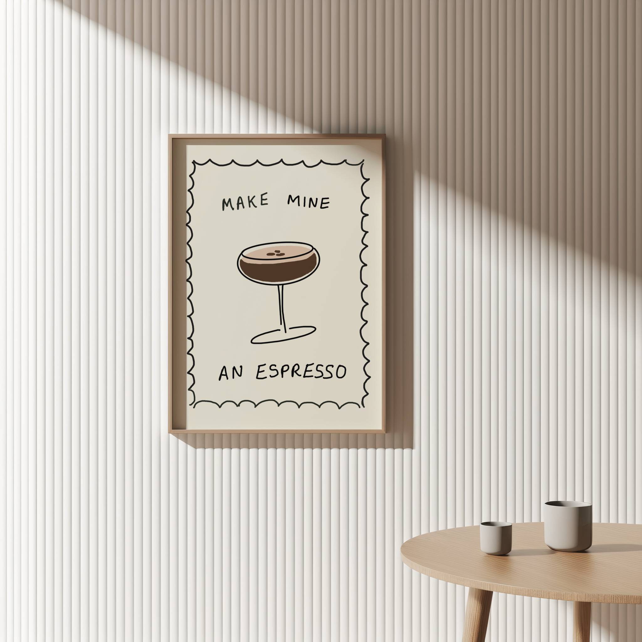 Make Mine an Espresso – Hand-Drawn Espresso Martini Cocktail Print