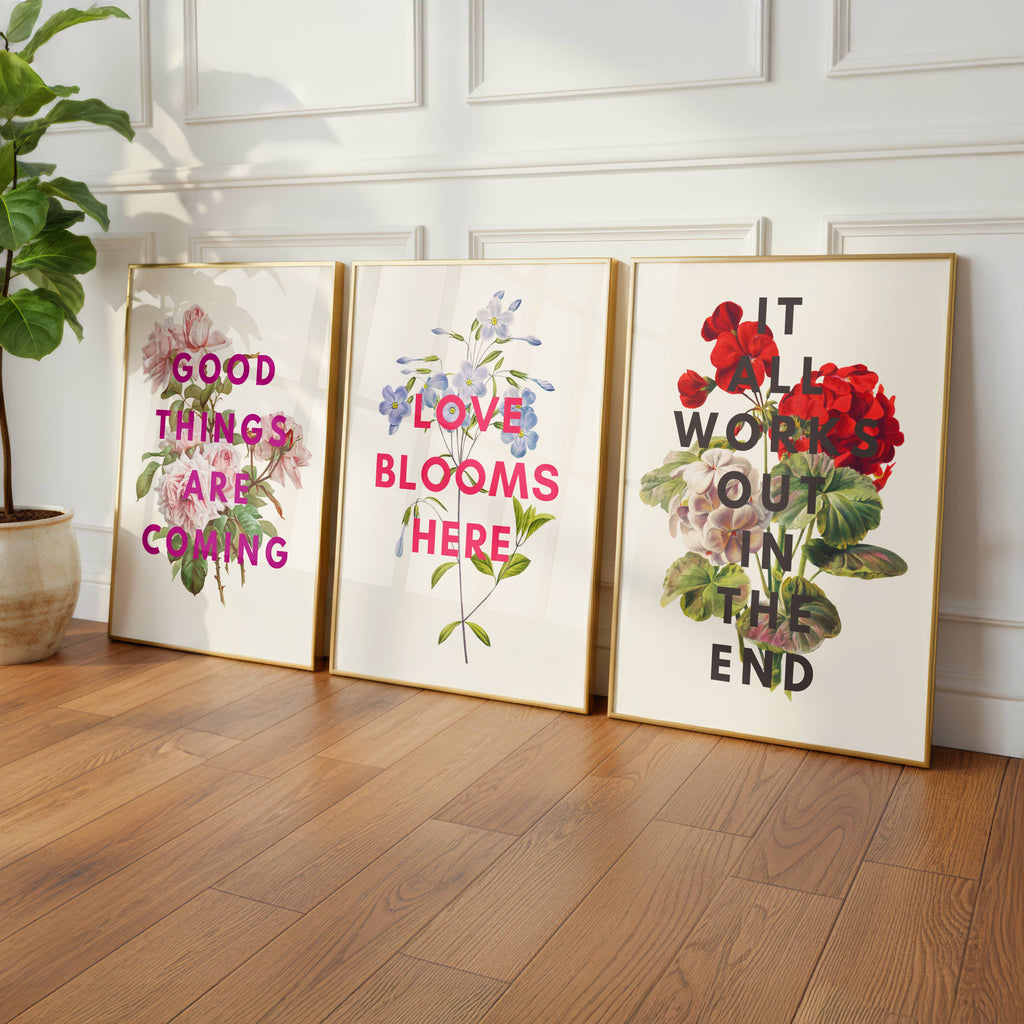 'Love Blooms Here' Floral Print