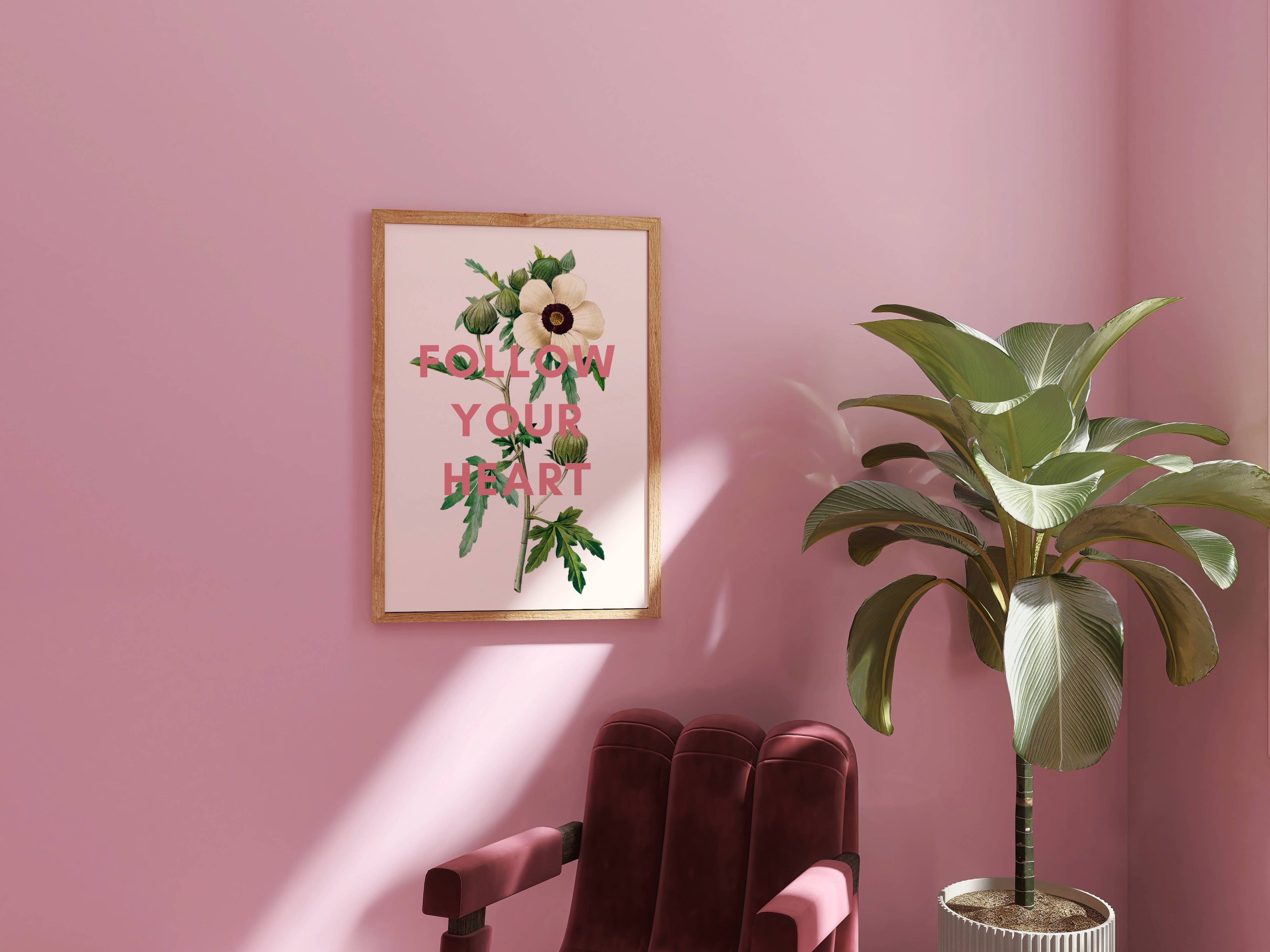 'Follow Your Heart' Flower Print
