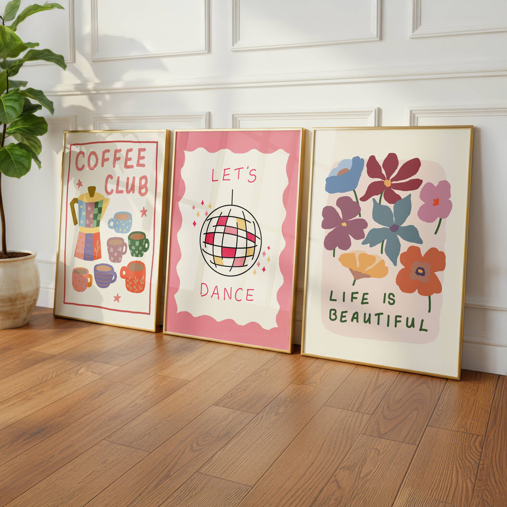 Coffee Club – Colourful Hand-Drawn Coffee Print