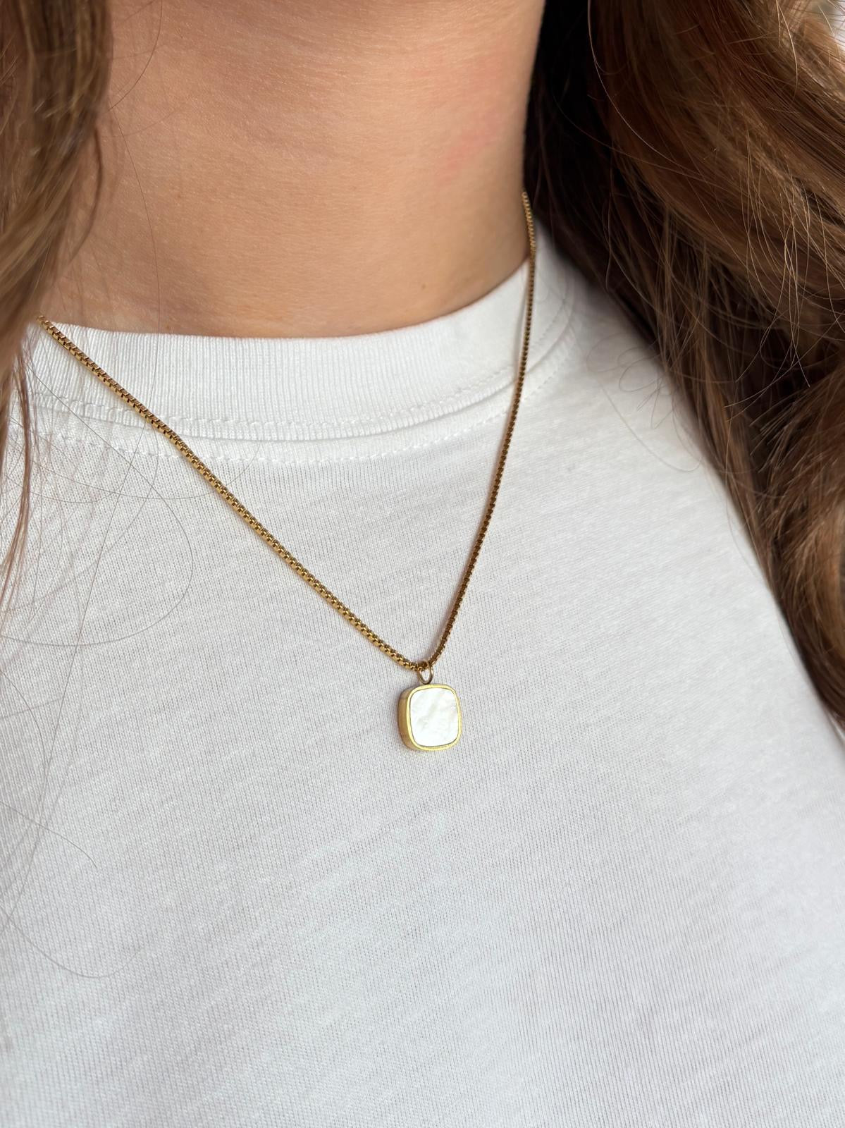 White Square Pendant