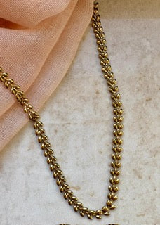 Gold Leaf-Link Chain Necklace