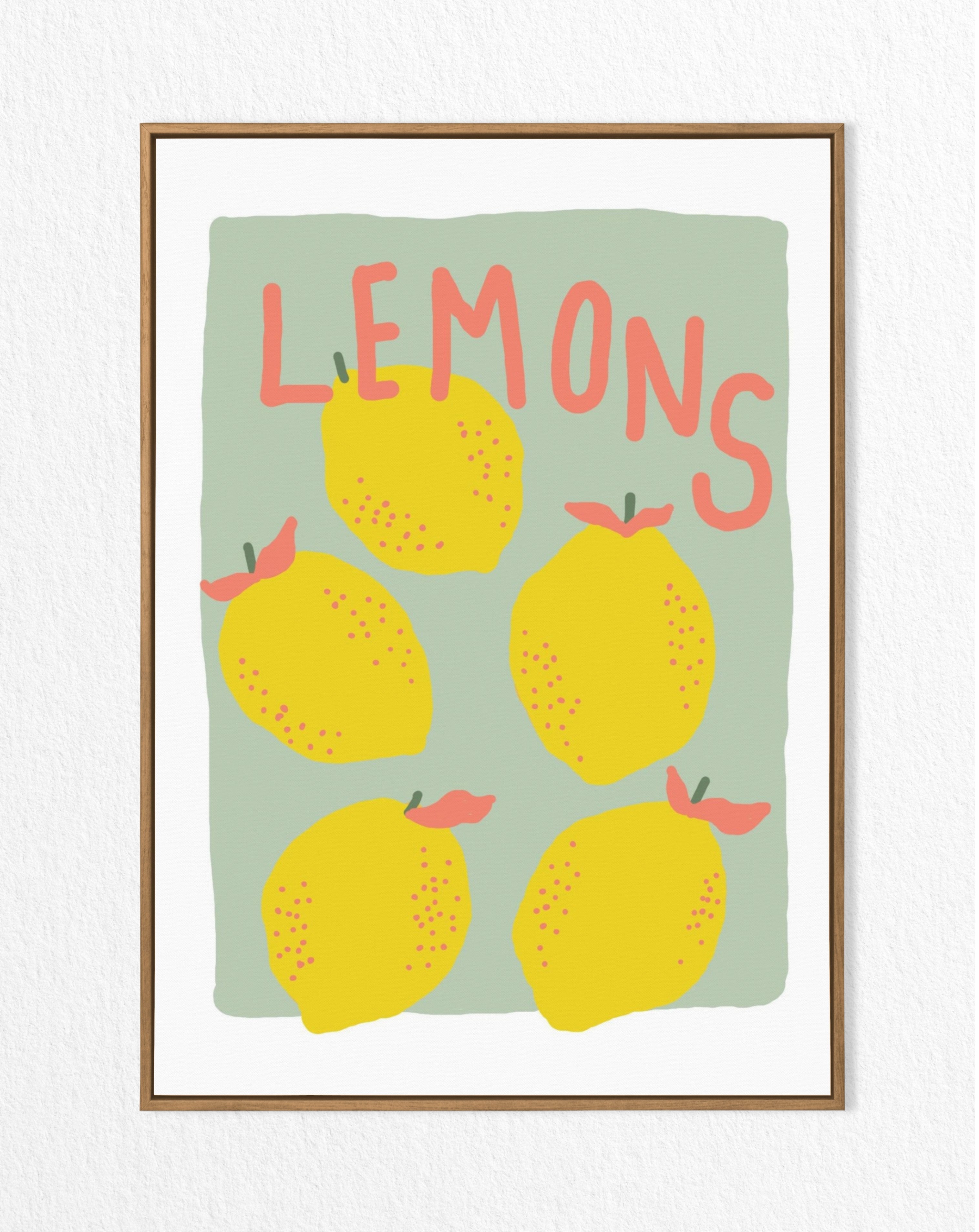 lemons print- hand drawn art - fruit print
