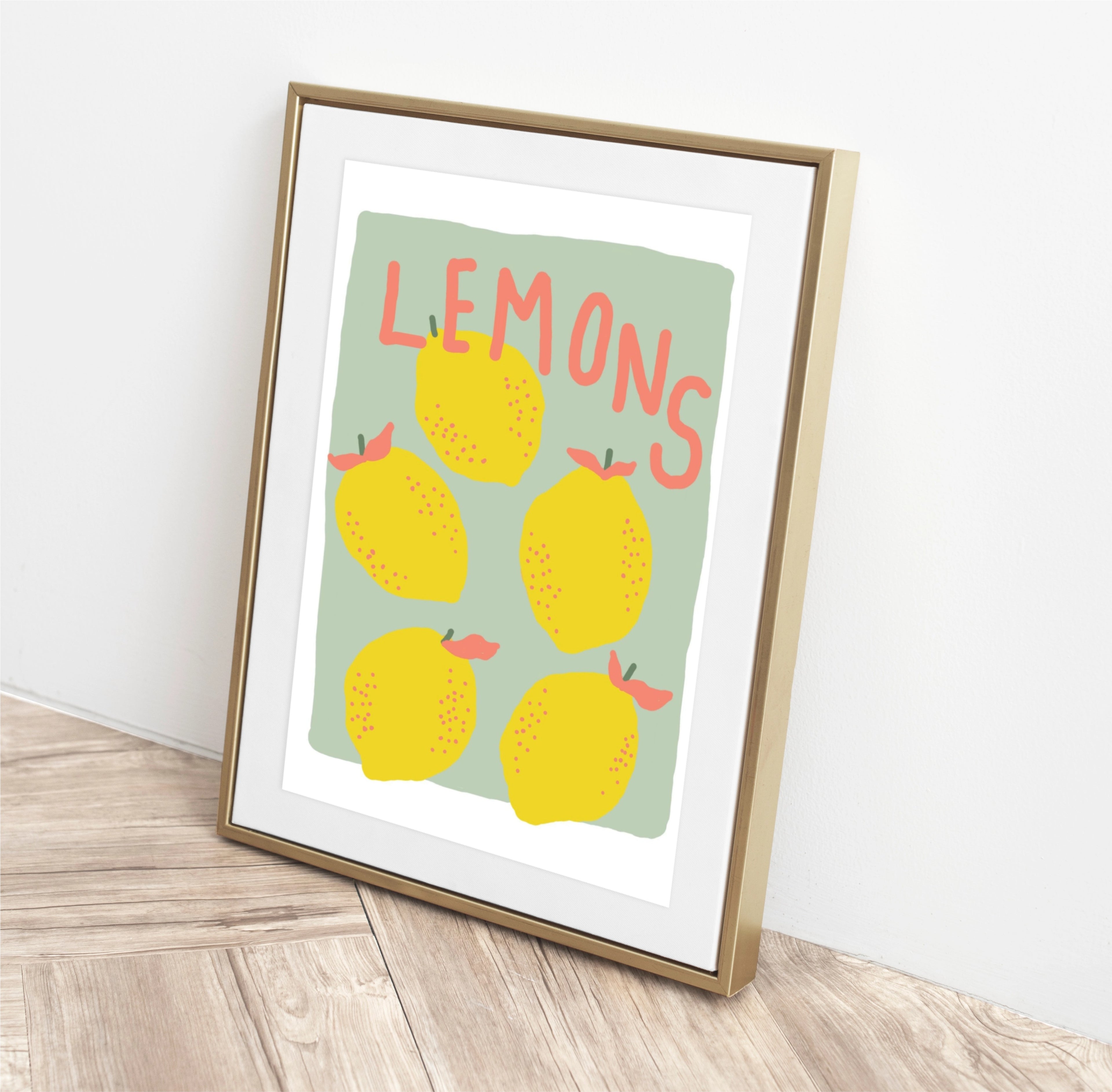 kitchen print - fruit print - hand drawnwall art