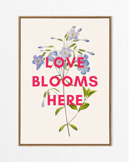 floral print - delicate blue flower wall art - vintage flower