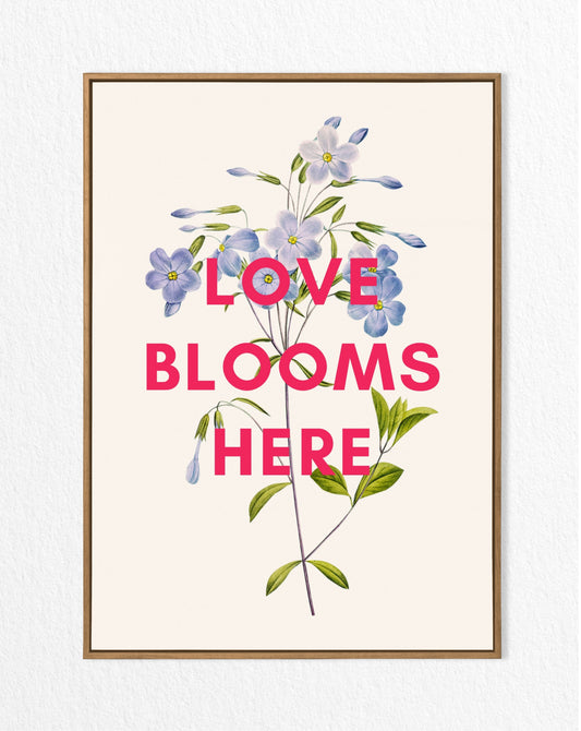 floral print - delicate blue flower wall art - vintage flower