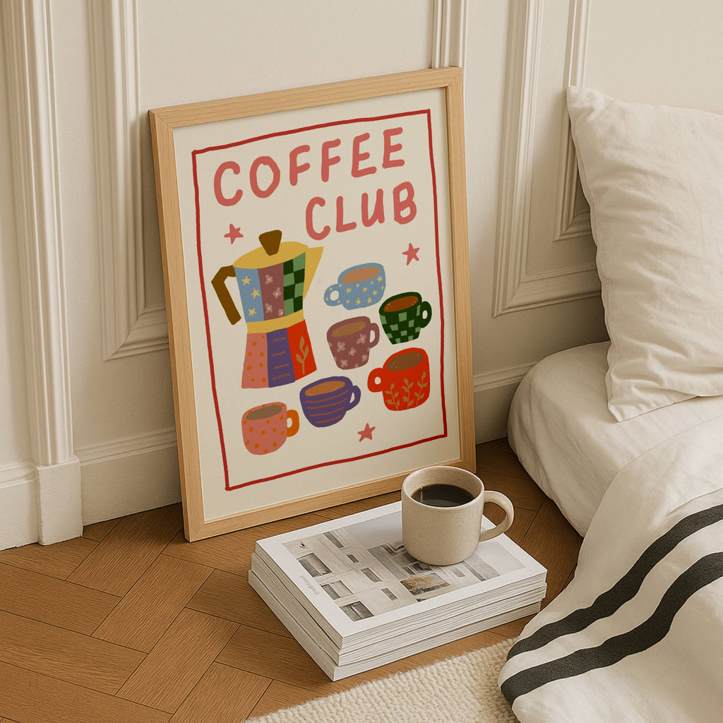 Coffee Club – Colourful Hand-Drawn Coffee Print