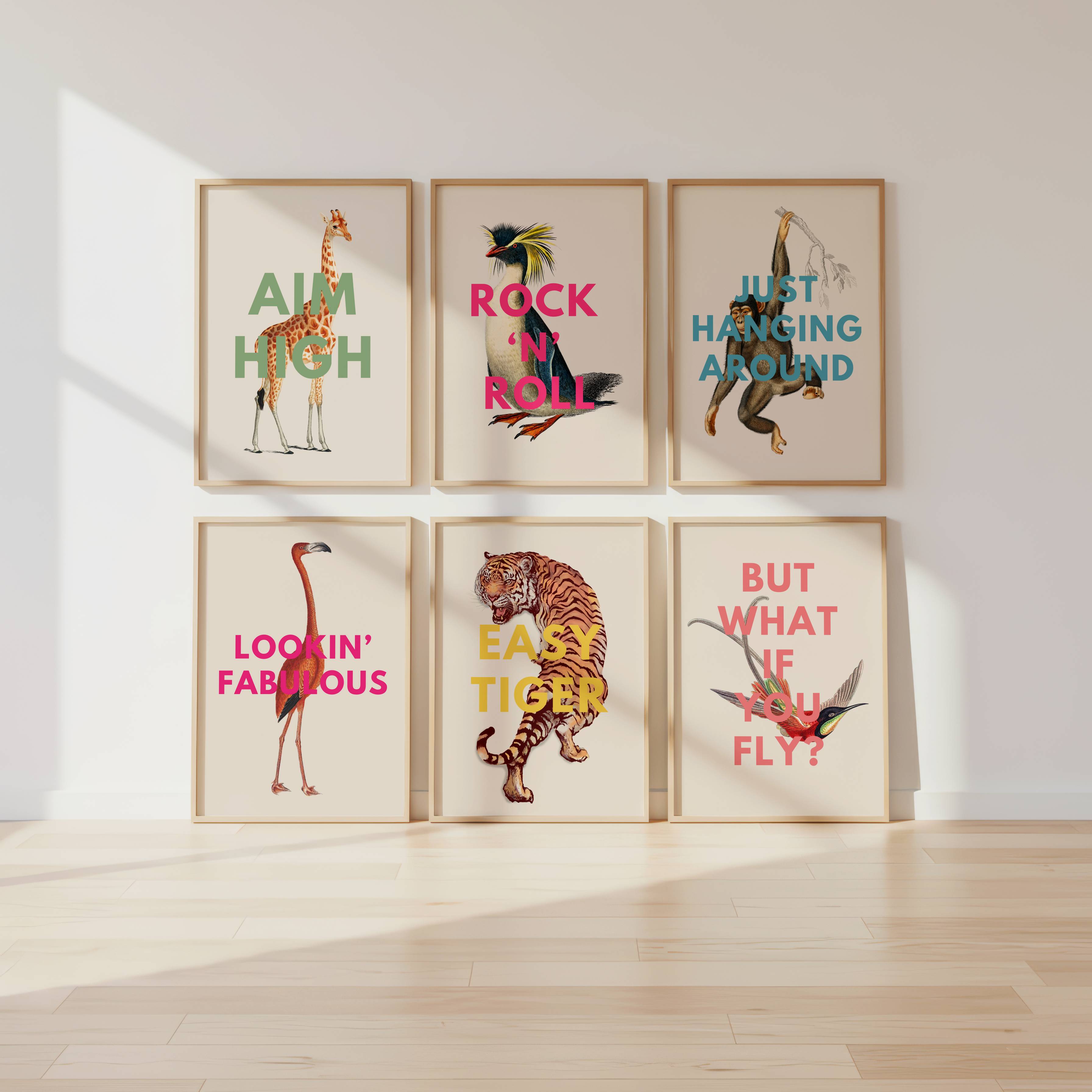 'Aim High' Vintage Giraffe Illustration Print