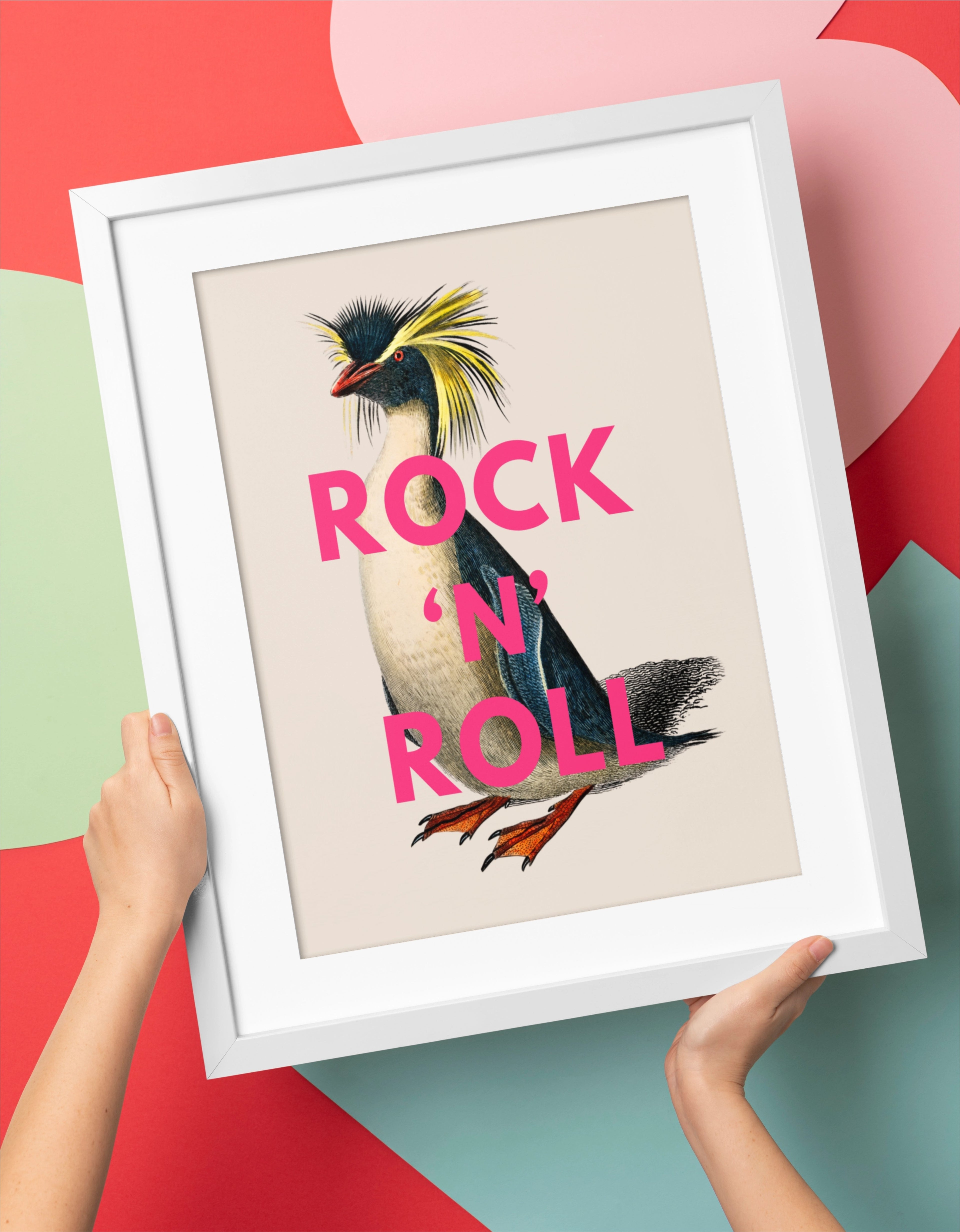 colourful wall art - animal lovers gift - rock n roll gift