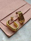 ridged earrings gold plated tarnish free