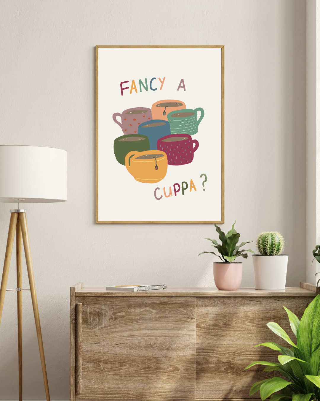 fancy a cuppa wall art - kitchen print - tea gift
