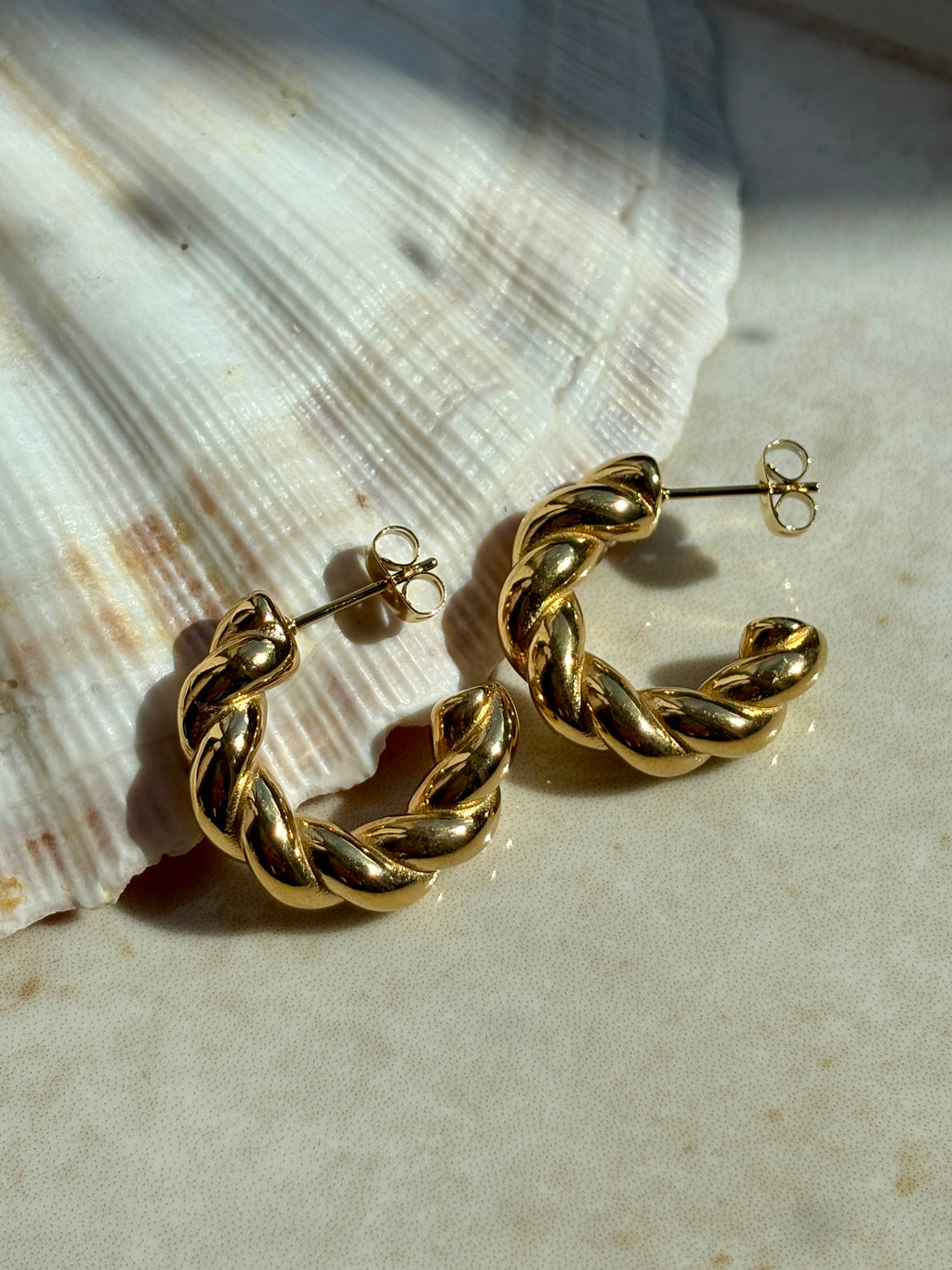Gold hoop earrings gold plated hypoallergenic