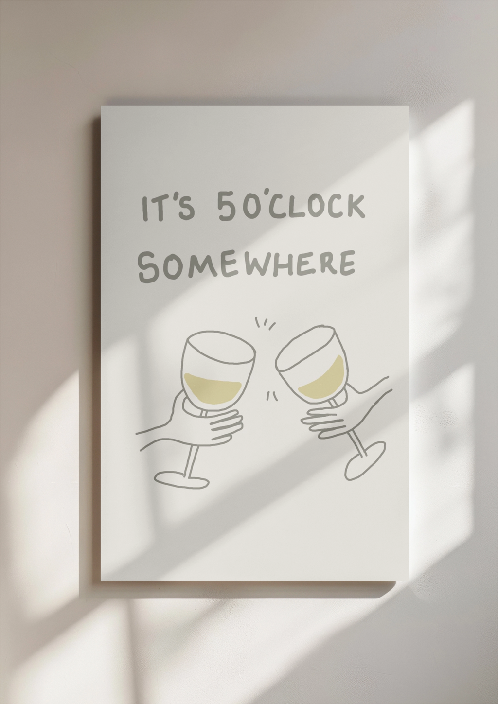 hand drawn print - wine glasses - cheers - print